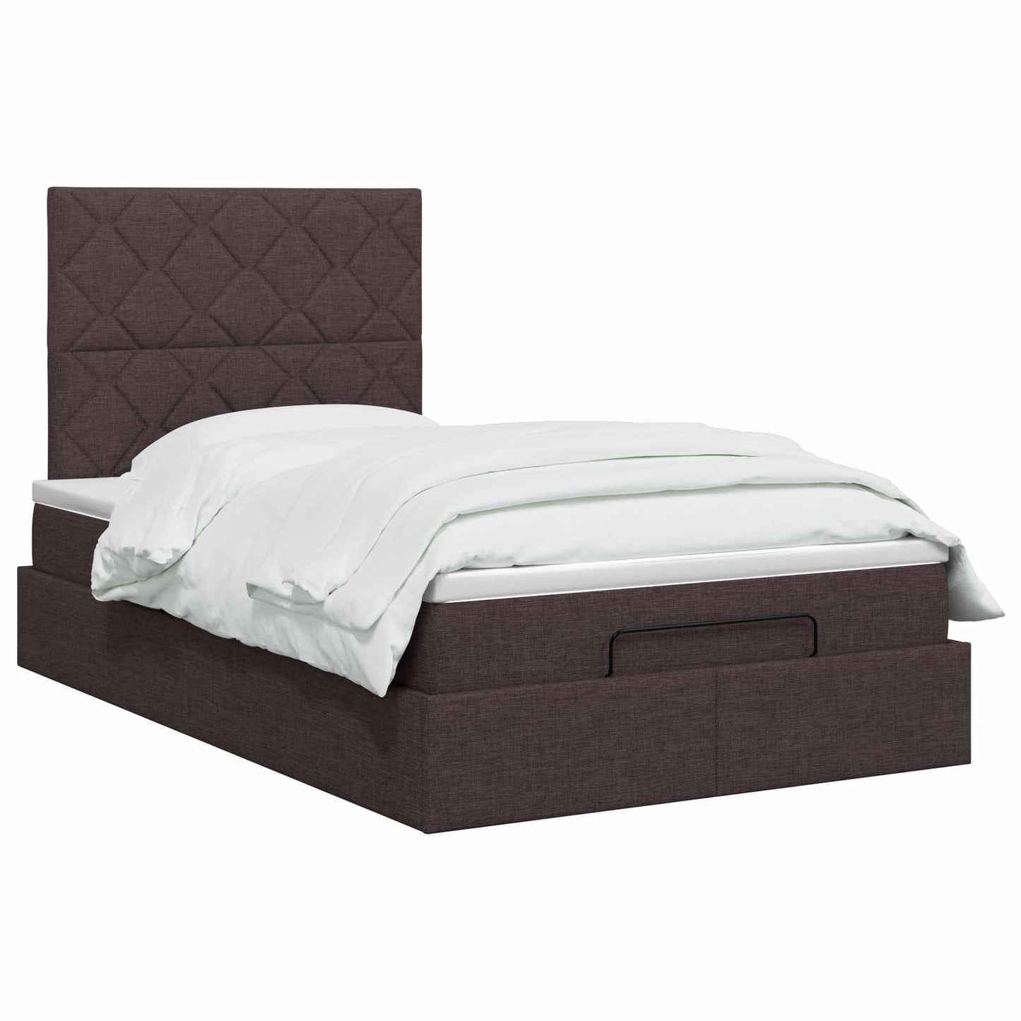 vidaXL Κρεβάτι Ottoman με στρώμα Σκούρο Καφέ 120 x 190 cm Ύφασμα