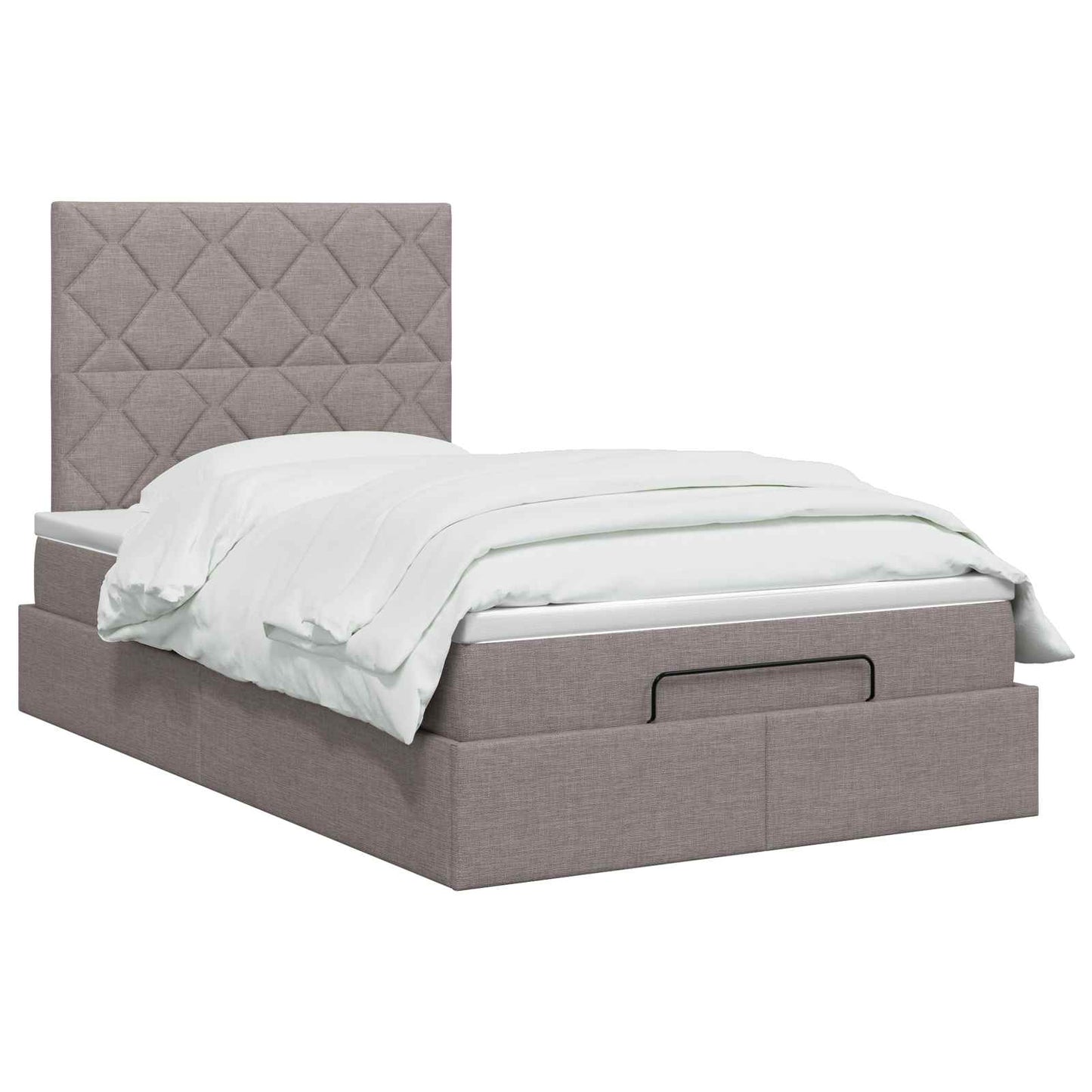 vidaXL Κρεβάτι Ottoman με στρώμα με κεφαλάρι Taupe 120 x 190 cm Ύφασμα