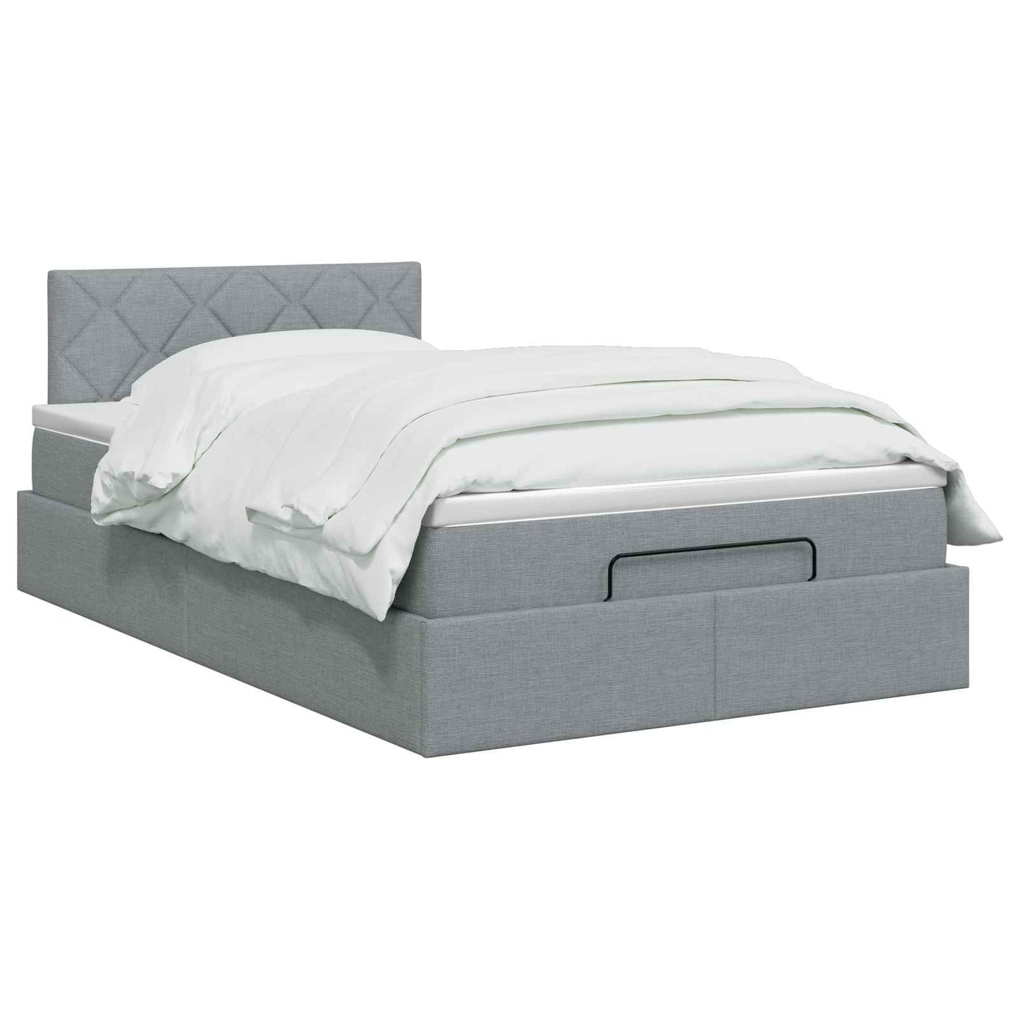 vidaXL Κρεβάτι Ottoman με στρώμα Ανοιχτό γκρι 120 x 200 cm Ύφασμα