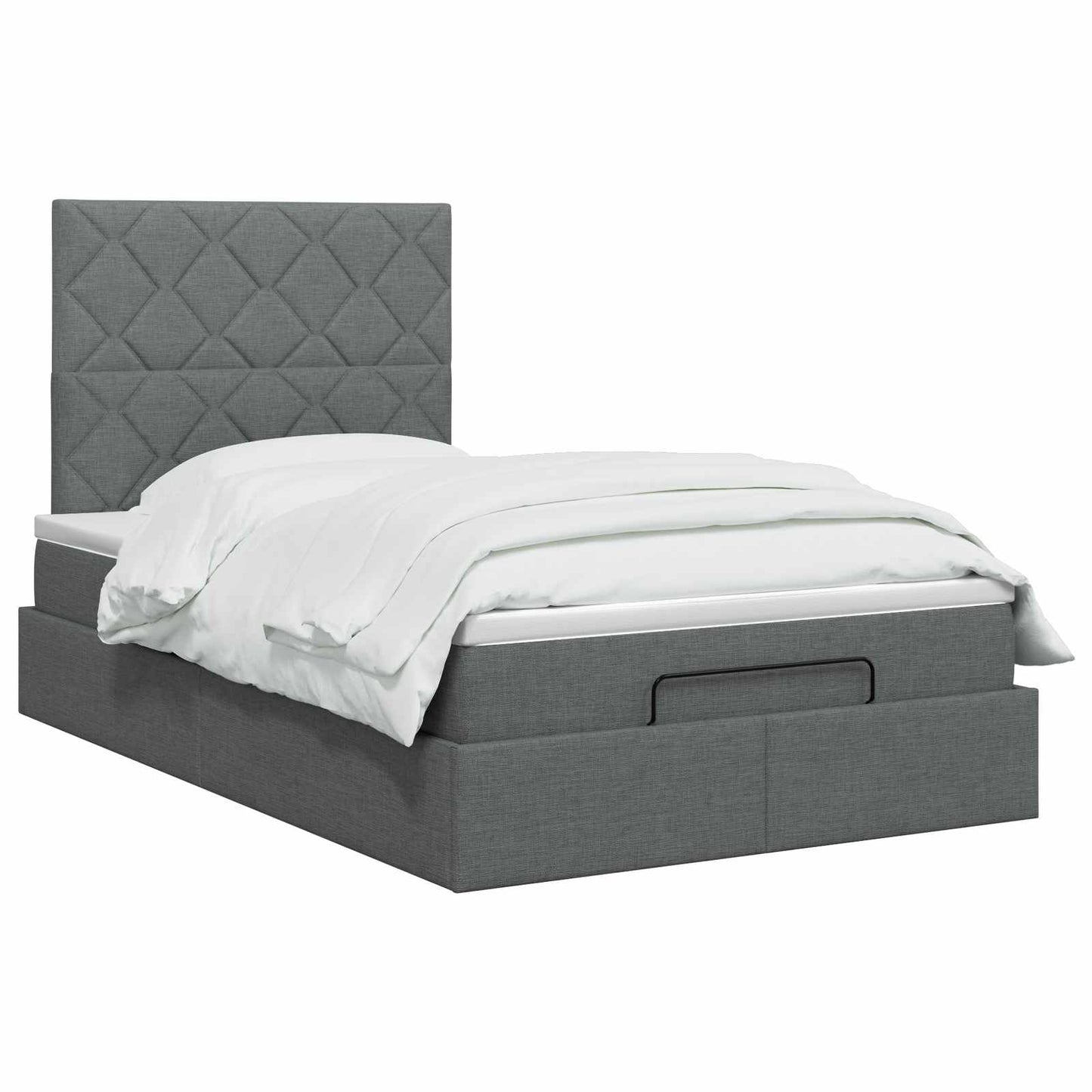 vidaXL Κρεβάτι Ottoman με στρώμα Σκούρο Γκρι 120 x 200 cm Ύφασμα