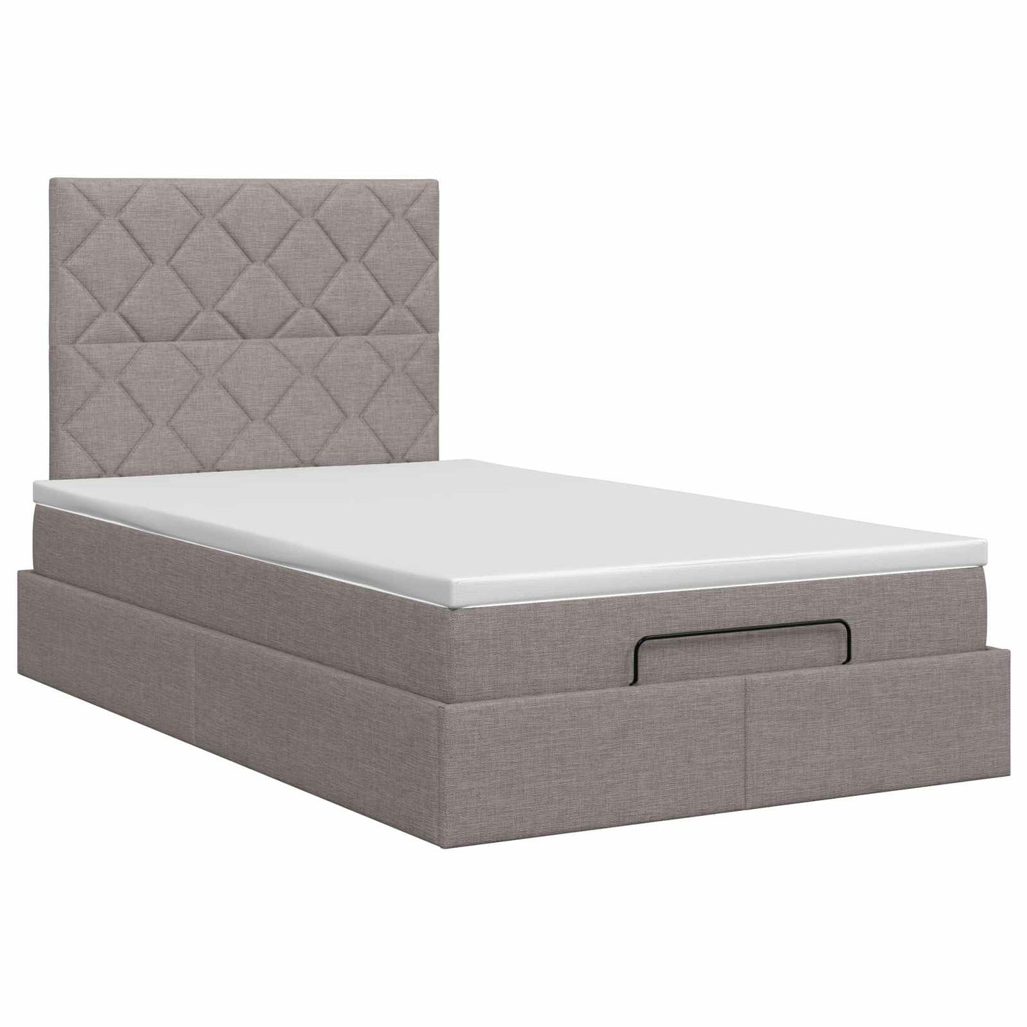 vidaXL Κρεβάτι Ottoman με στρώμα με κεφαλάρι Taupe 120 x 200 cm Ύφασμα