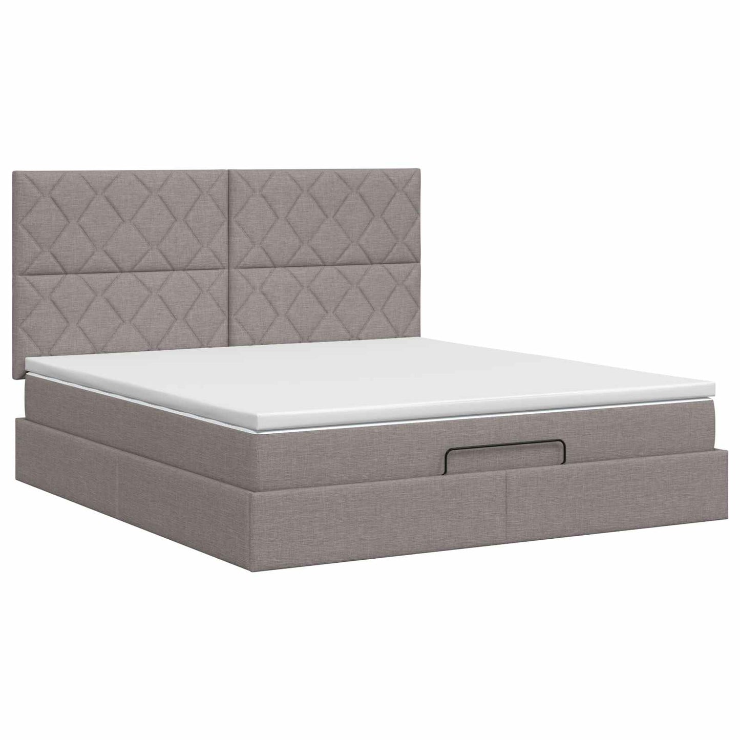 vidaXL Κρεβάτι Ottoman με στρώμα με κεφαλάρι Taupe 140 x 200 cm Ύφασμα