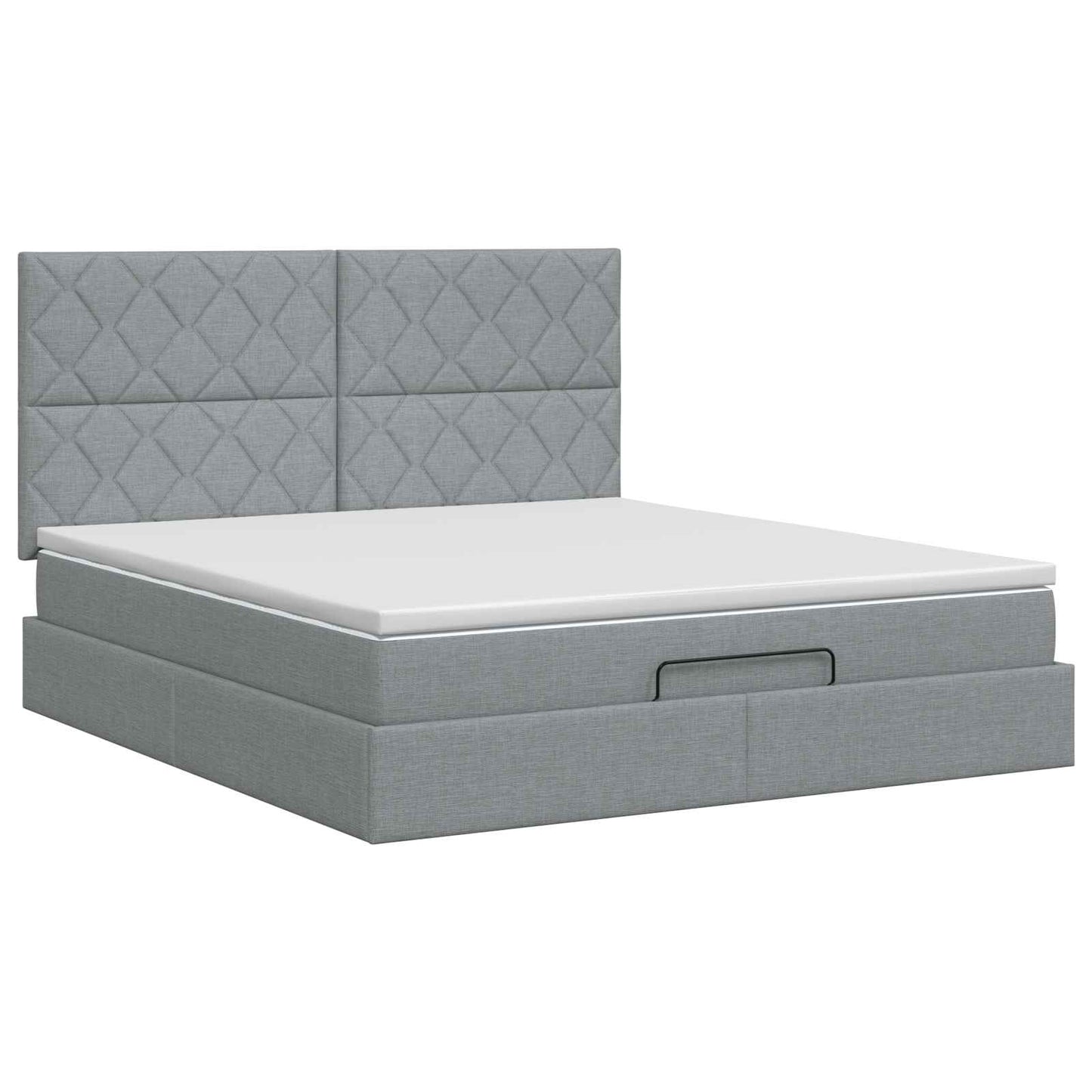 vidaXL Κρεβάτι Ottoman με στρώμα Ανοιχτό γκρι 160 x 200 cm Ύφασμα