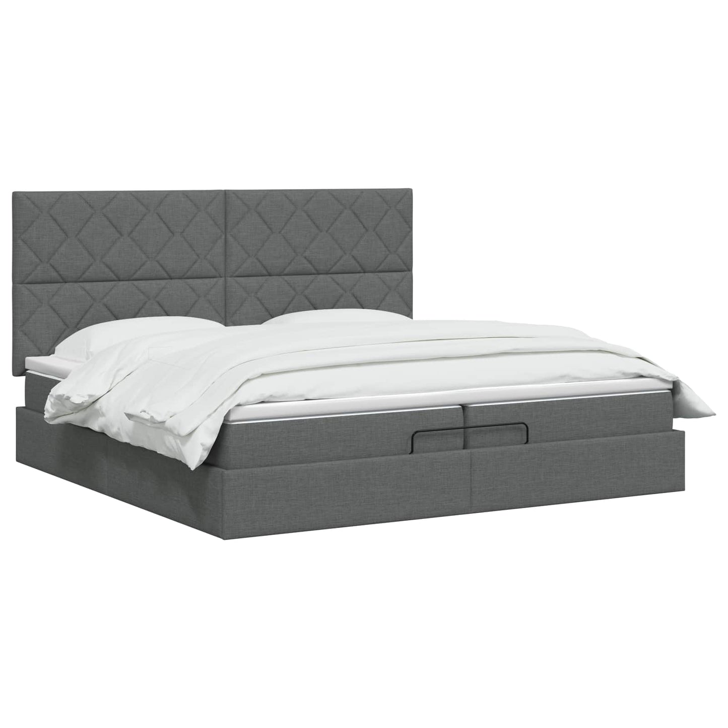 vidaXL Κρεβάτι Ottoman με στρώμα Σκούρο Γκρι 200 x 200 cm Ύφασμα