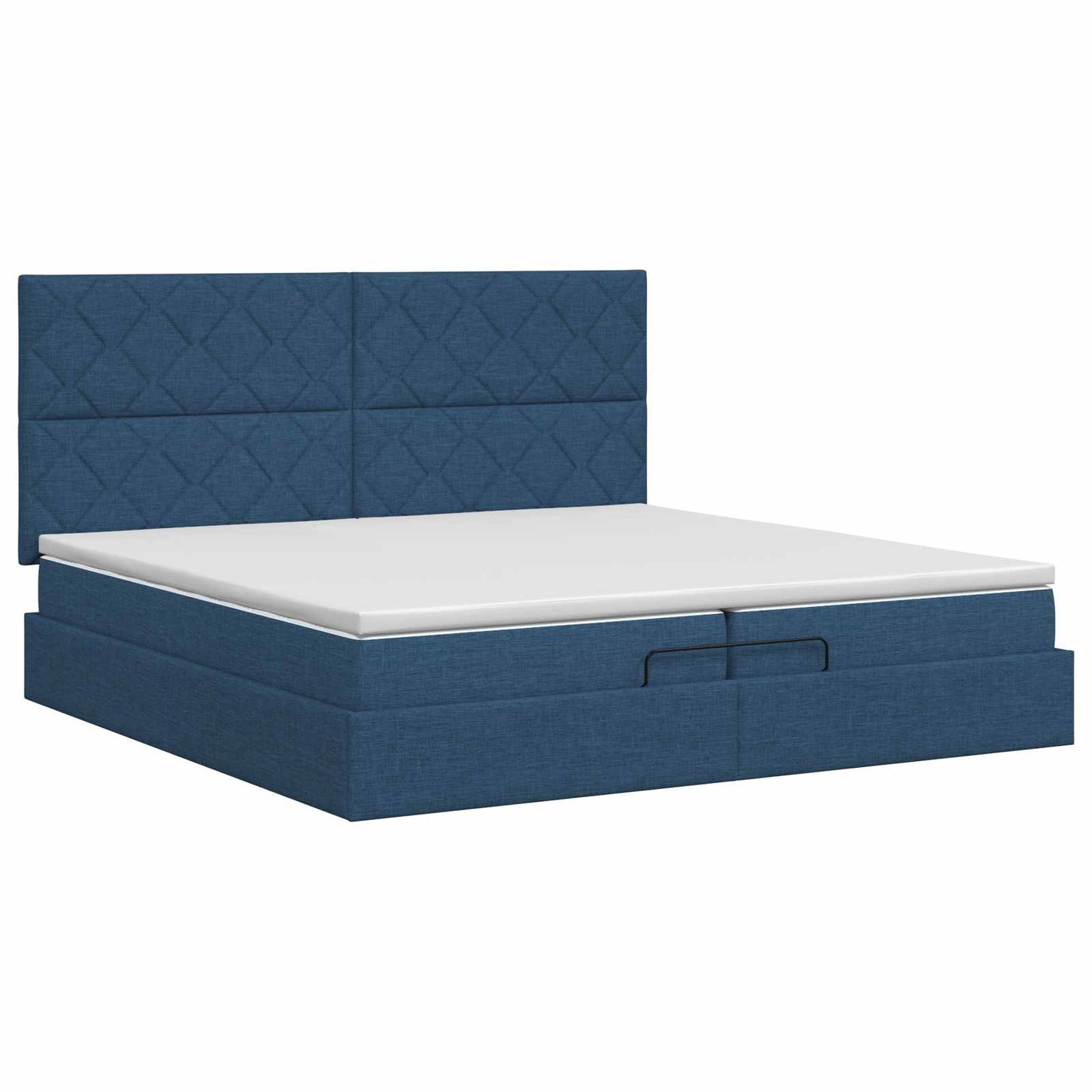 vidaXL Κρεβάτι Ottoman με στρώμα με κεφαλάρι Μπλε 200 x 200 cm Ύφασμα