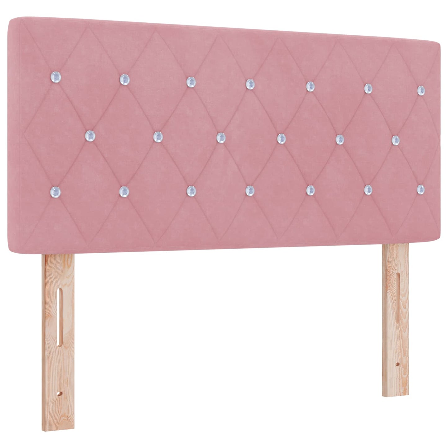 vidaXL Κρεβάτι Ottoman με στρώμα με κεφαλάρι Ροζ 90 x 200 cm Βελούδο