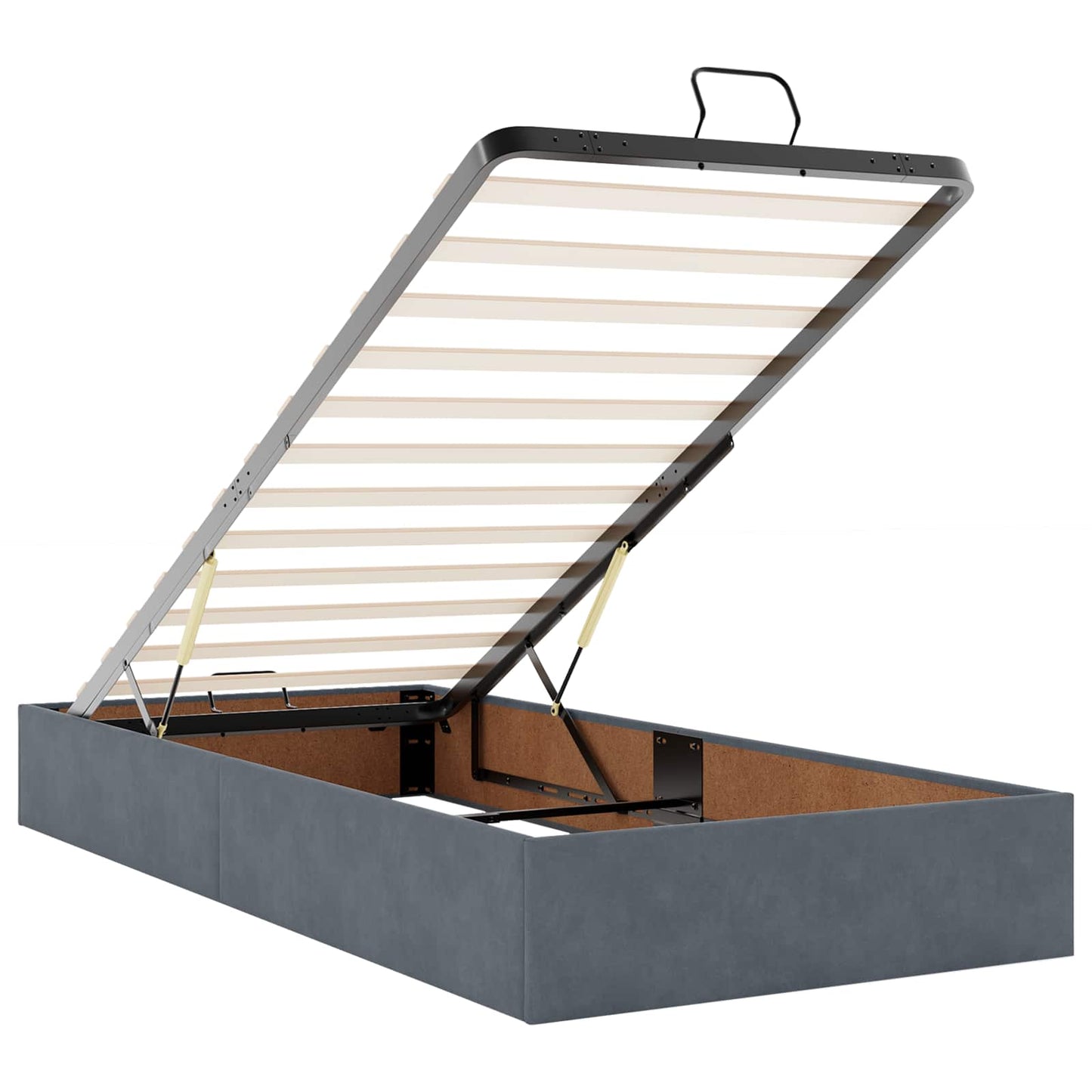 vidaXL Κρεβάτι Ottoman με στρώμα Σκούρο Γκρι 100 x 200 cm Βελούδο