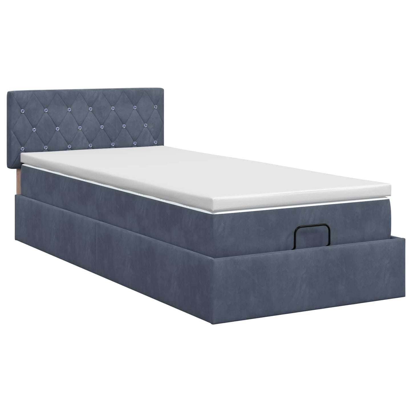 vidaXL Κρεβάτι Ottoman με στρώμα Σκούρο Γκρι 100 x 200 cm Βελούδο