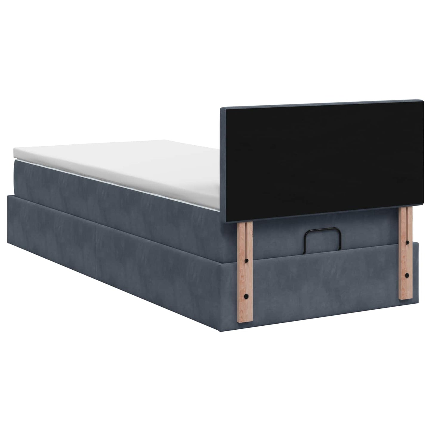 vidaXL Κρεβάτι Ottoman με στρώμα Σκούρο Γκρι 100 x 200 cm Βελούδο
