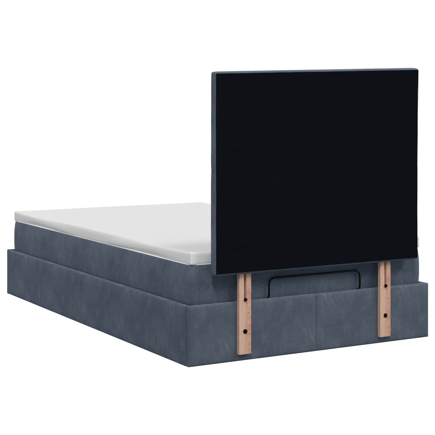 vidaXL Κρεβάτι Ottoman με στρώμα Σκούρο Γκρι 120 x 190 cm Βελούδο