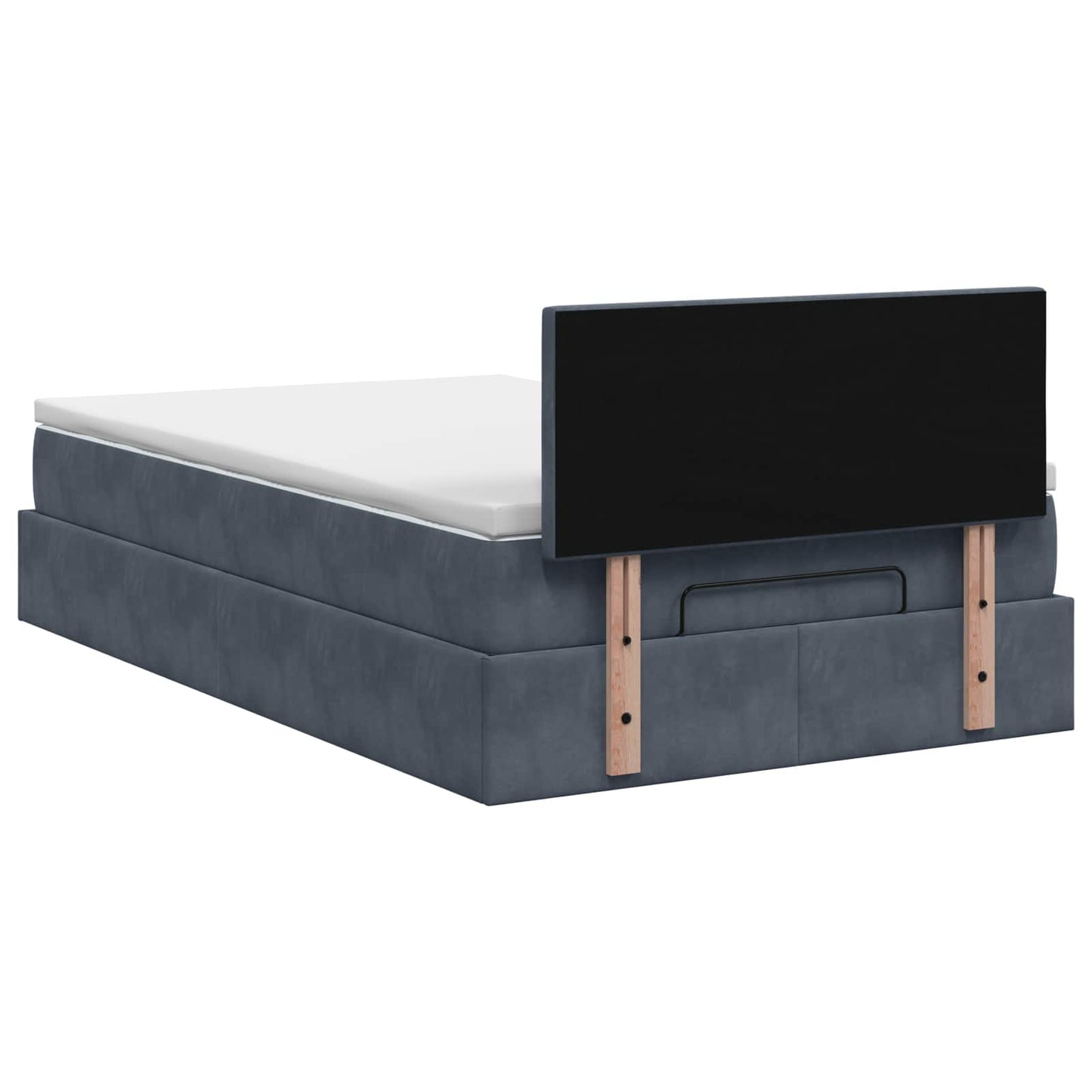 vidaXL Κρεβάτι Ottoman με στρώμα Σκούρο Γκρι 120 x 200 cm Βελούδο