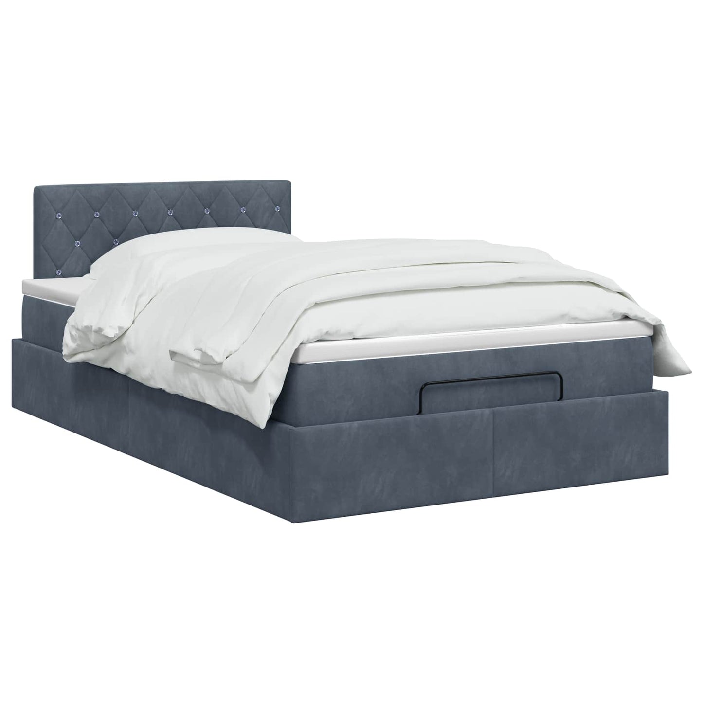 vidaXL Κρεβάτι Ottoman με στρώμα Σκούρο Γκρι 120 x 200 cm Βελούδο