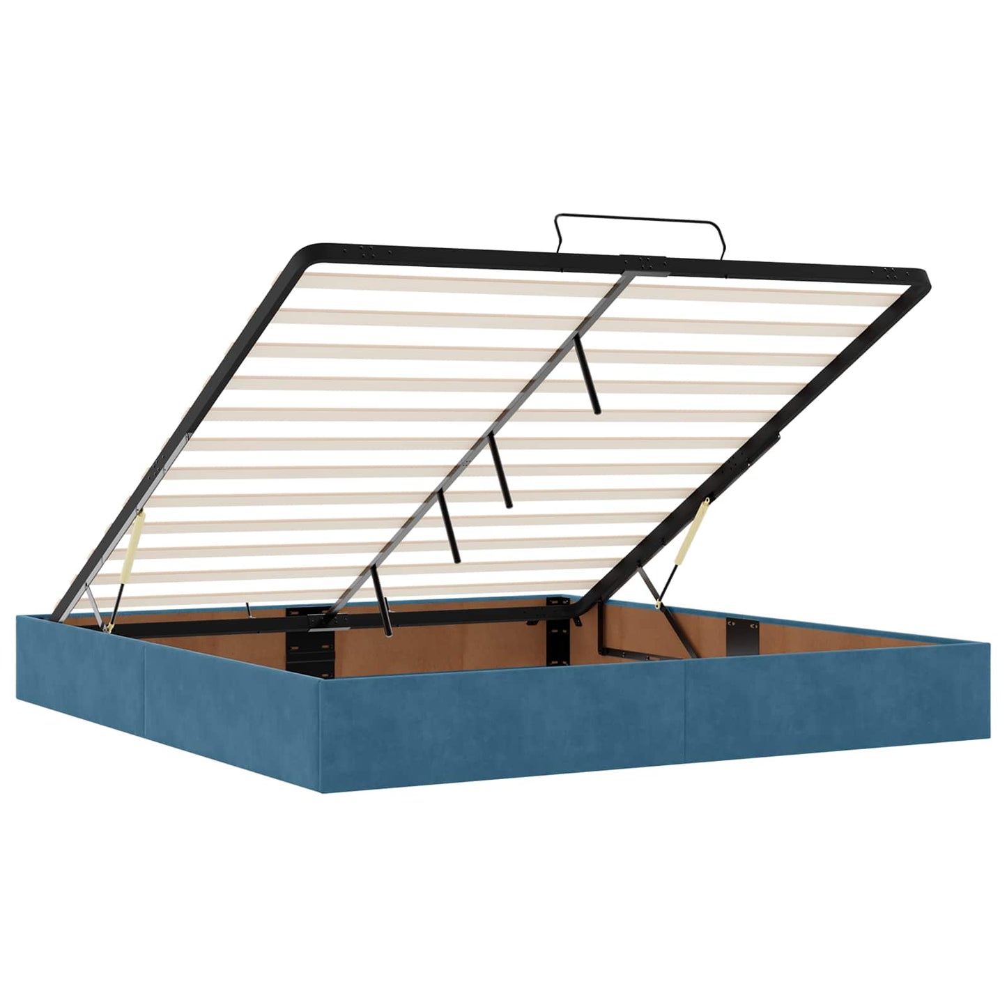 vidaXL Κρεβάτι Ottoman με στρώμα Σκούρο Μπλε 140 x 190 cm Βελούδο