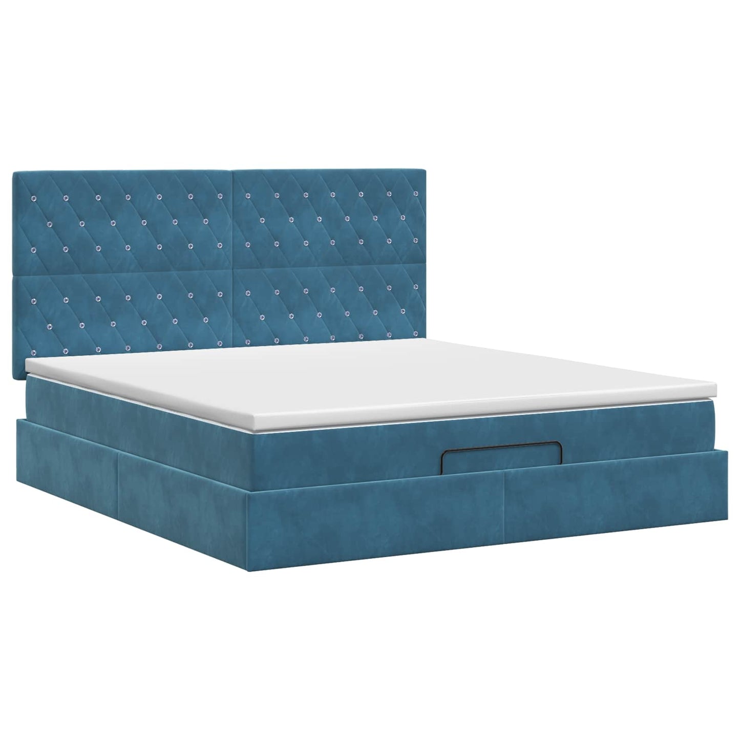 vidaXL Κρεβάτι Ottoman με στρώμα Σκούρο Μπλε 140 x 190 cm Βελούδο