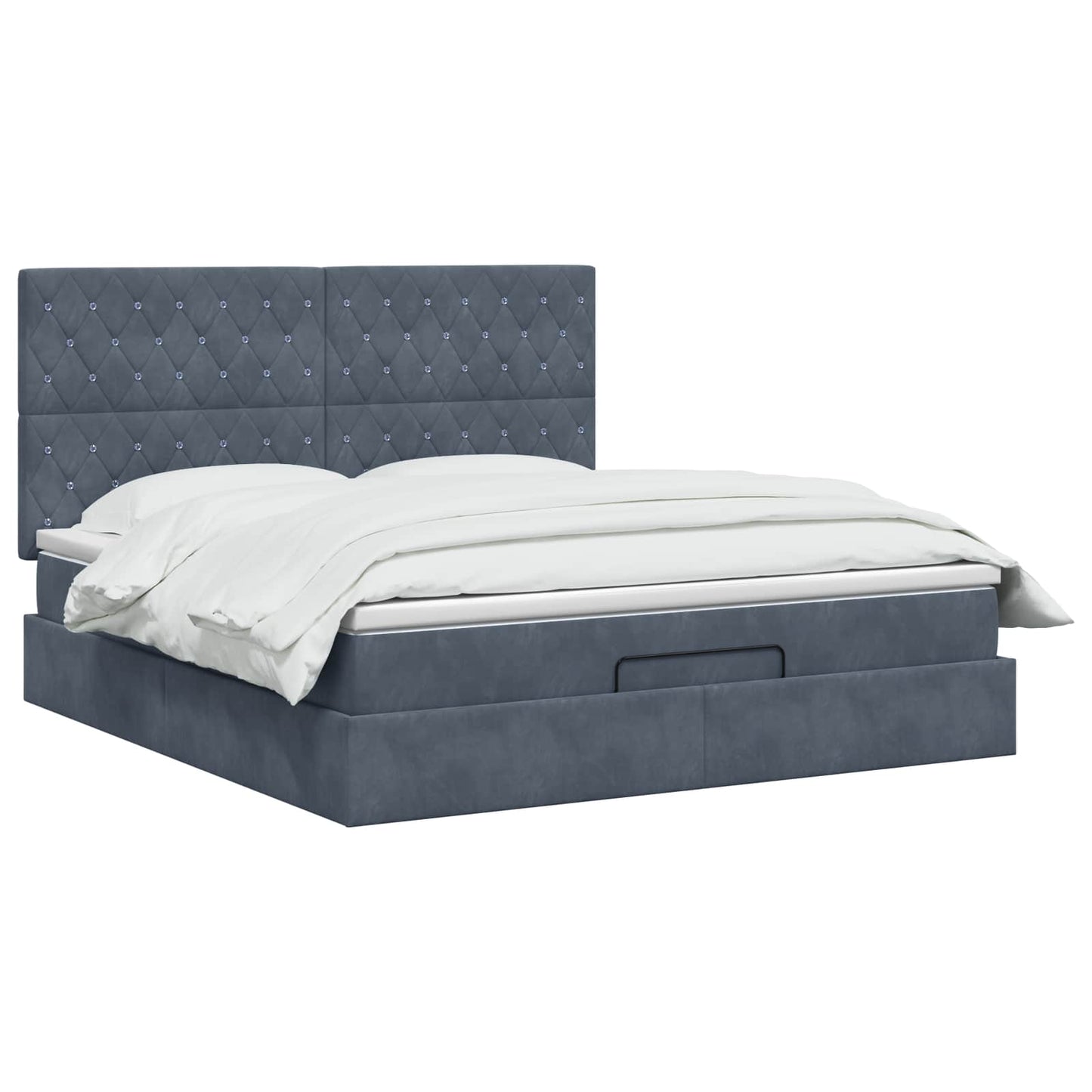 vidaXL Κρεβάτι Ottoman με στρώμα Σκούρο Γκρι 160 x 200 cm Βελούδο