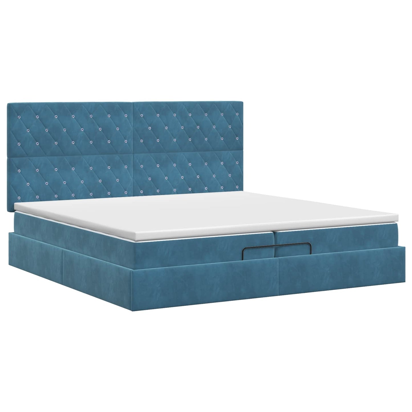 vidaXL Κρεβάτι Ottoman με στρώμα Σκούρο Μπλε 200 x 200 cm Βελούδο