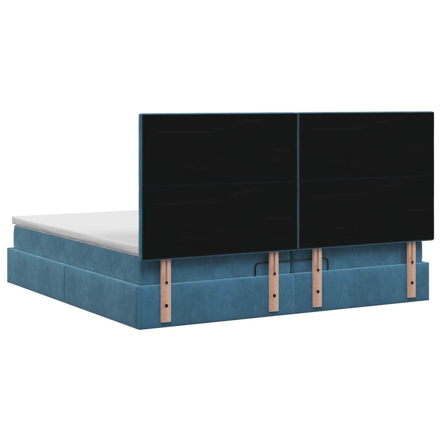 vidaXL Κρεβάτι Ottoman με στρώμα Σκούρο Μπλε 200 x 200 cm Βελούδο