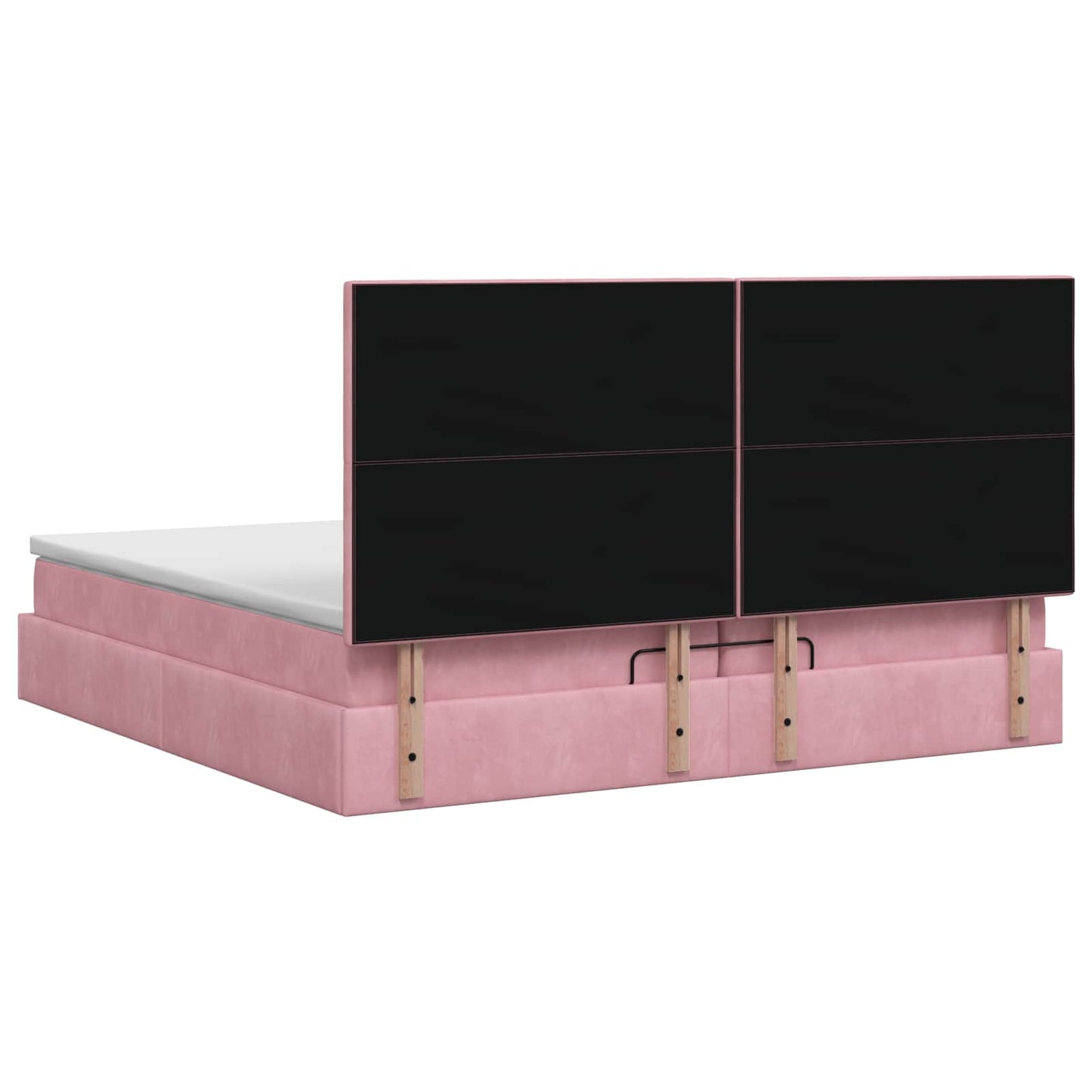 vidaXL Κρεβάτι Ottoman με στρώμα με κεφαλάρι Ροζ 200 x 200 cm Βελούδο
