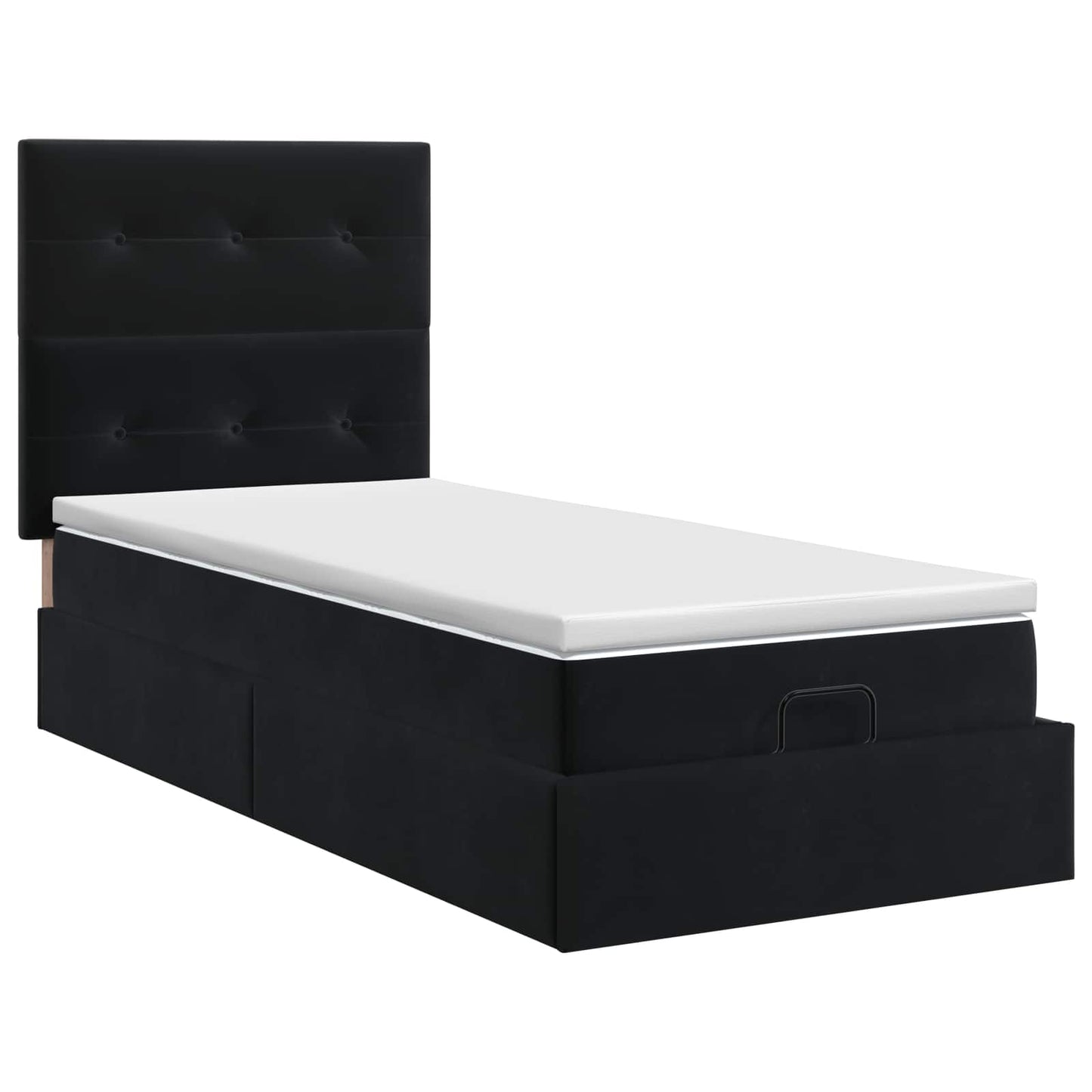 vidaXL Κρεβάτι Ottoman με στρώμα Μαύρο 80 x 200 cm Βελούδο