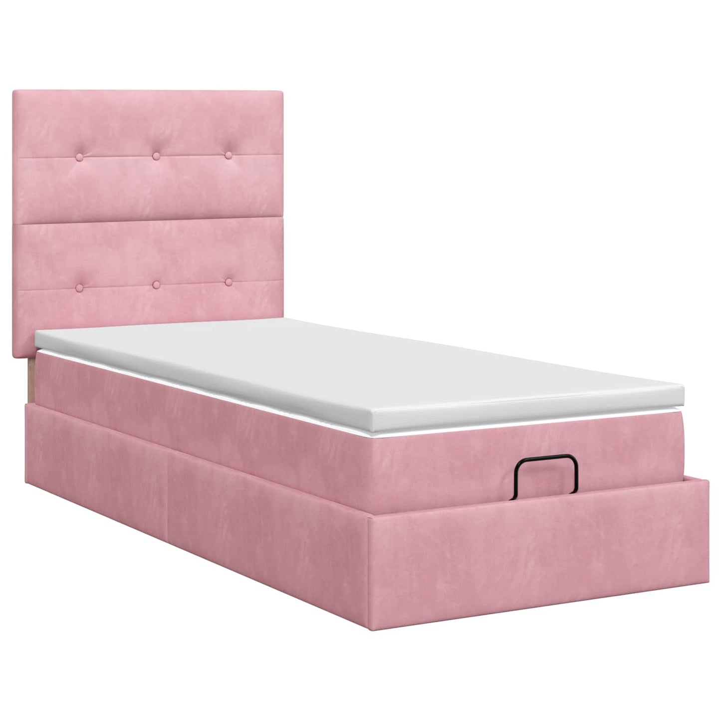 vidaXL Κρεβάτι Ottoman με στρώμα με κεφαλάρι Ροζ 80 x 200 cm Βελούδο