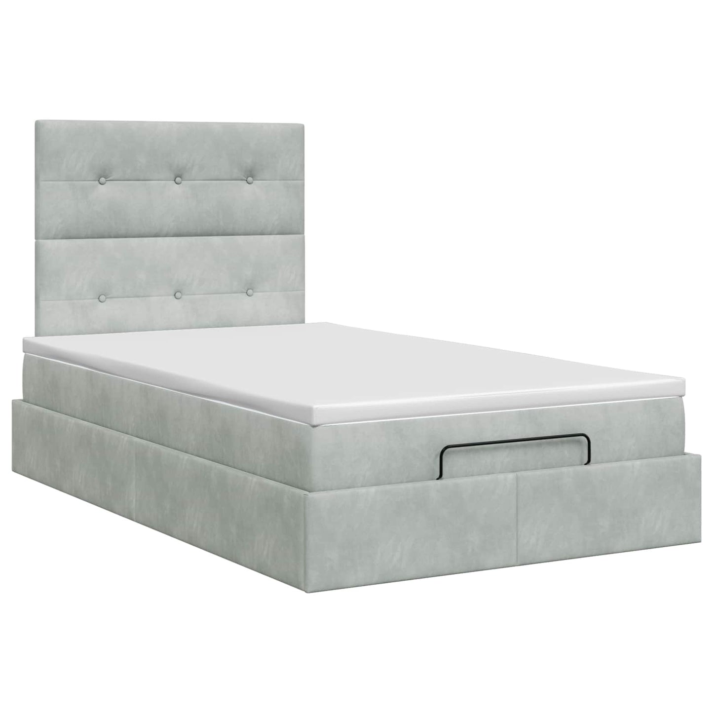vidaXL Κρεβάτι Ottoman με στρώμα Ανοιχτό γκρι 120 x 190 cm Βελούδο