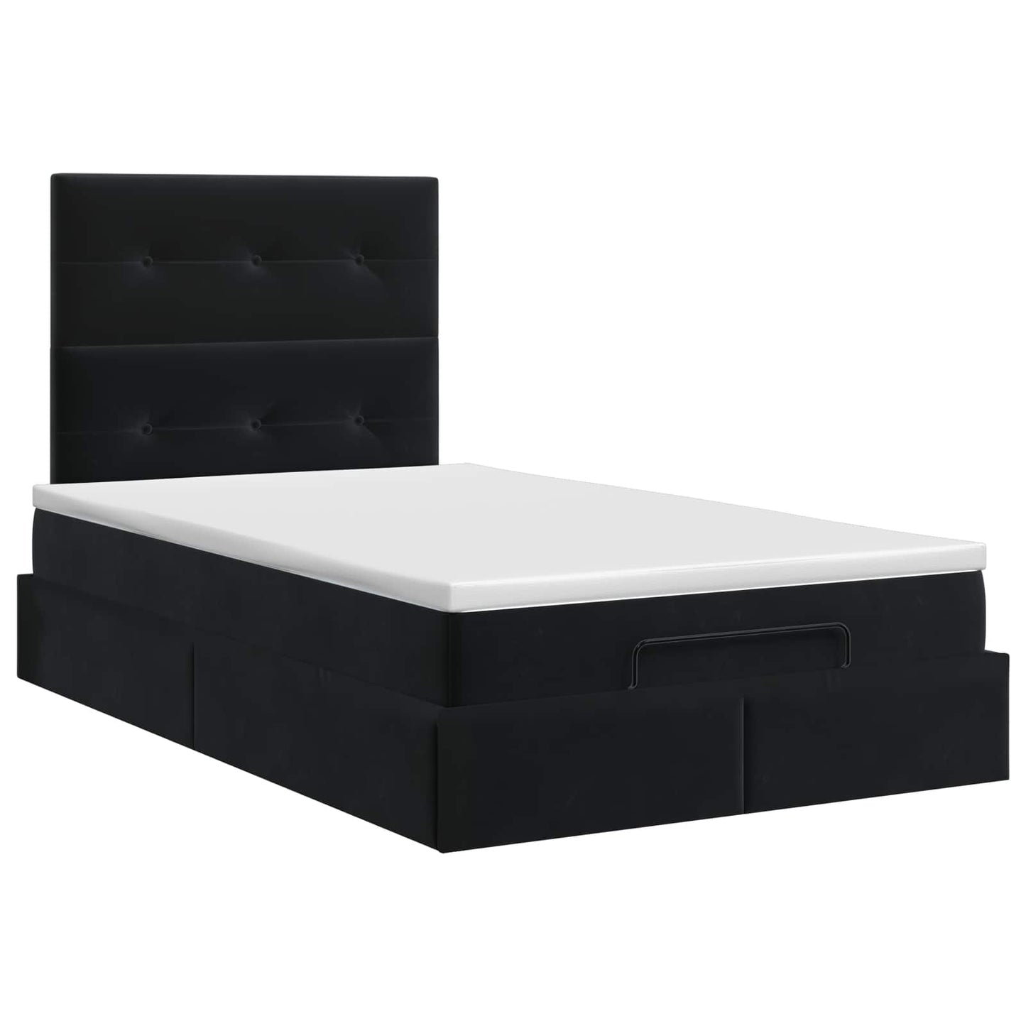 vidaXL Κρεβάτι Ottoman με στρώμα Μαύρο 120 x 200 cm Βελούδο