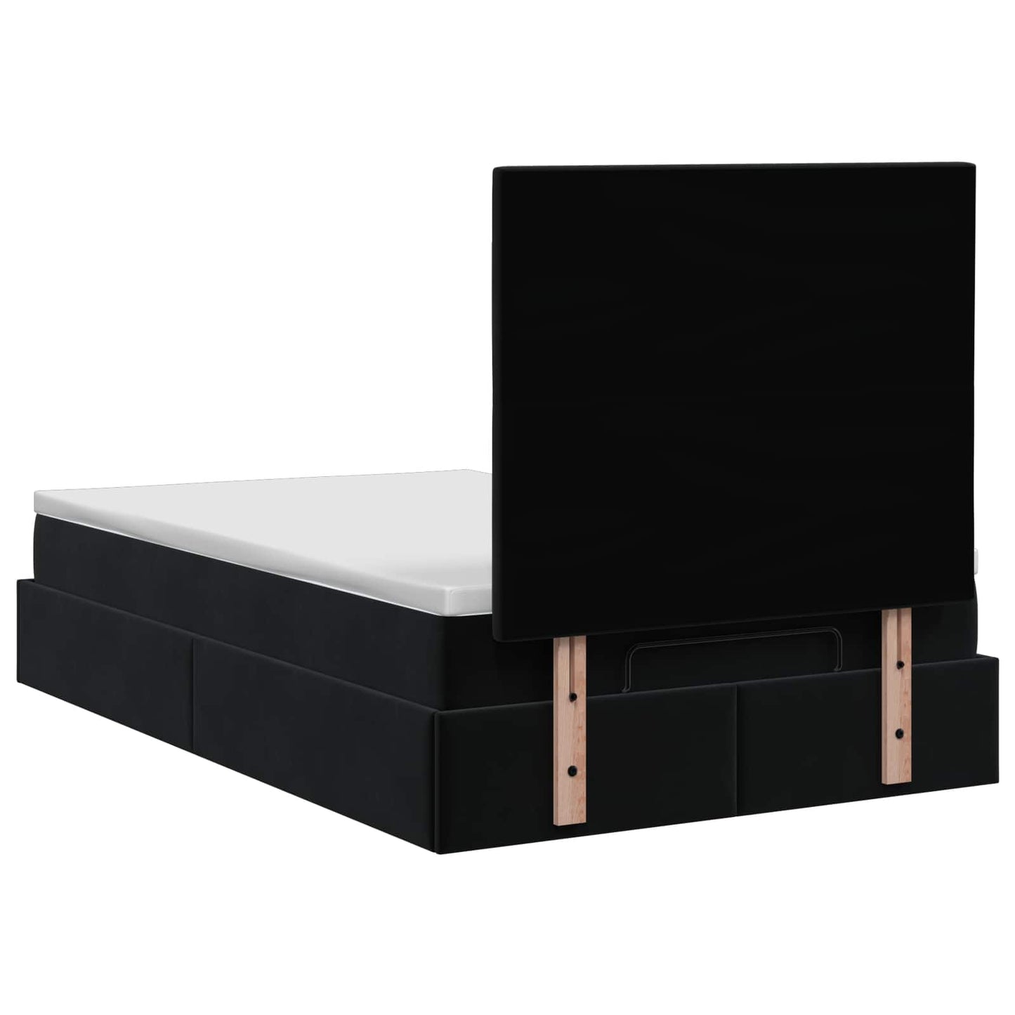 vidaXL Κρεβάτι Ottoman με στρώμα Μαύρο 120 x 200 cm Βελούδο
