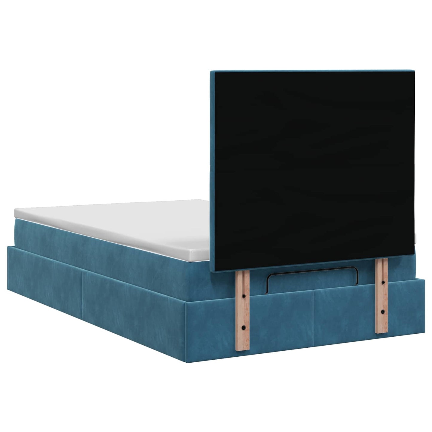 vidaXL Κρεβάτι Ottoman με στρώμα Σκούρο Μπλε 120 x 200 cm Βελούδο