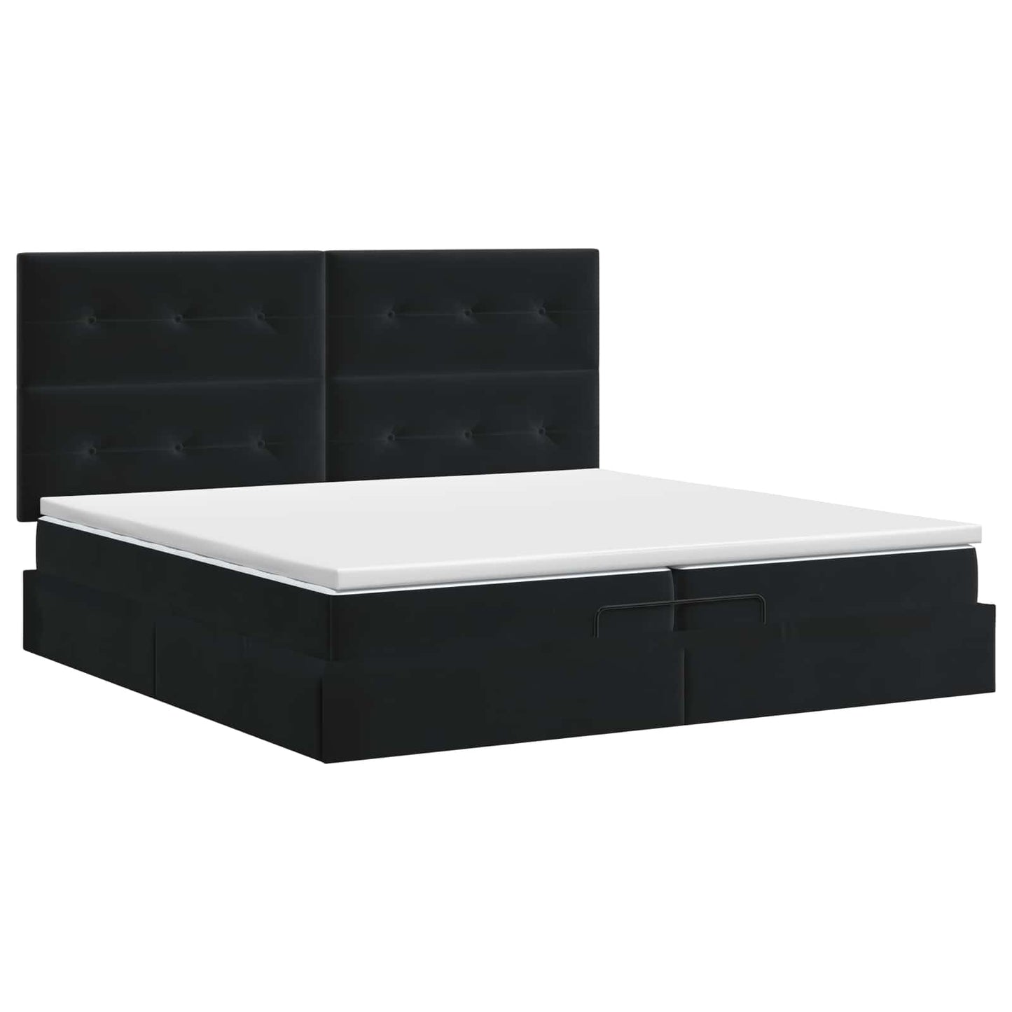 vidaXL Κρεβάτι Ottoman με στρώμα Μαύρο 200 x 200 cm Βελούδο