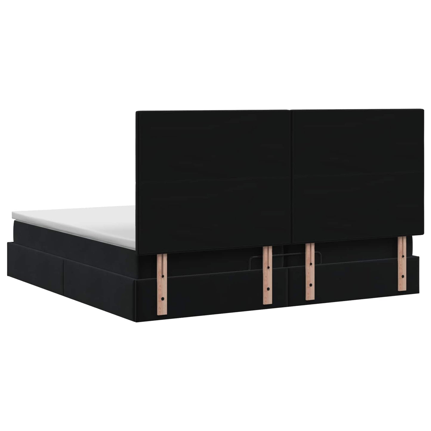 vidaXL Κρεβάτι Ottoman με στρώμα Μαύρο 200 x 200 cm Βελούδο