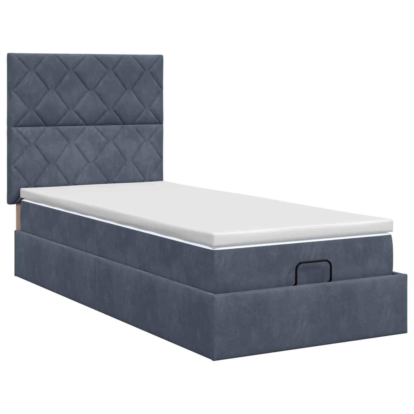 vidaXL Κρεβάτι Ottoman με στρώμα Σκούρο Γκρι 100 x 200 cm Βελούδο