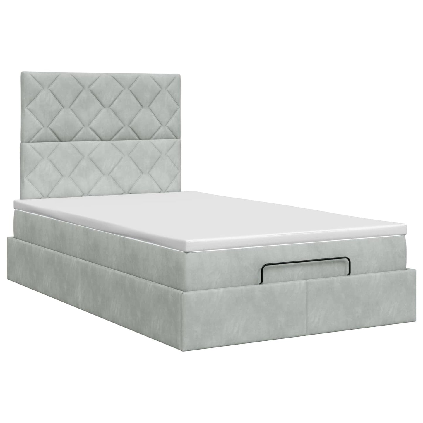 vidaXL Κρεβάτι Ottoman με στρώμα Ανοιχτό γκρι 120 x 190 cm Βελούδο