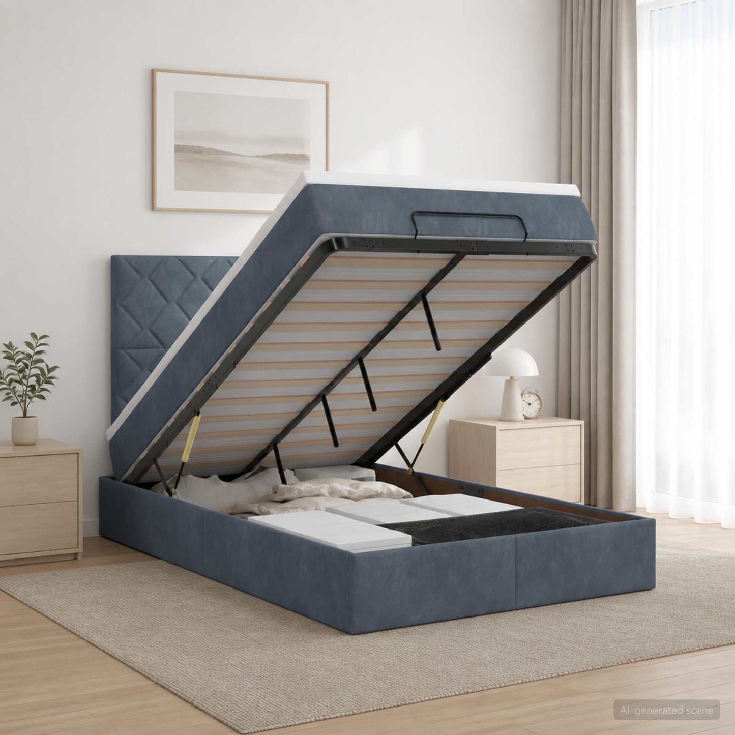 vidaXL Κρεβάτι Ottoman με στρώμα Σκούρο Γκρι 120 x 200 cm Βελούδο