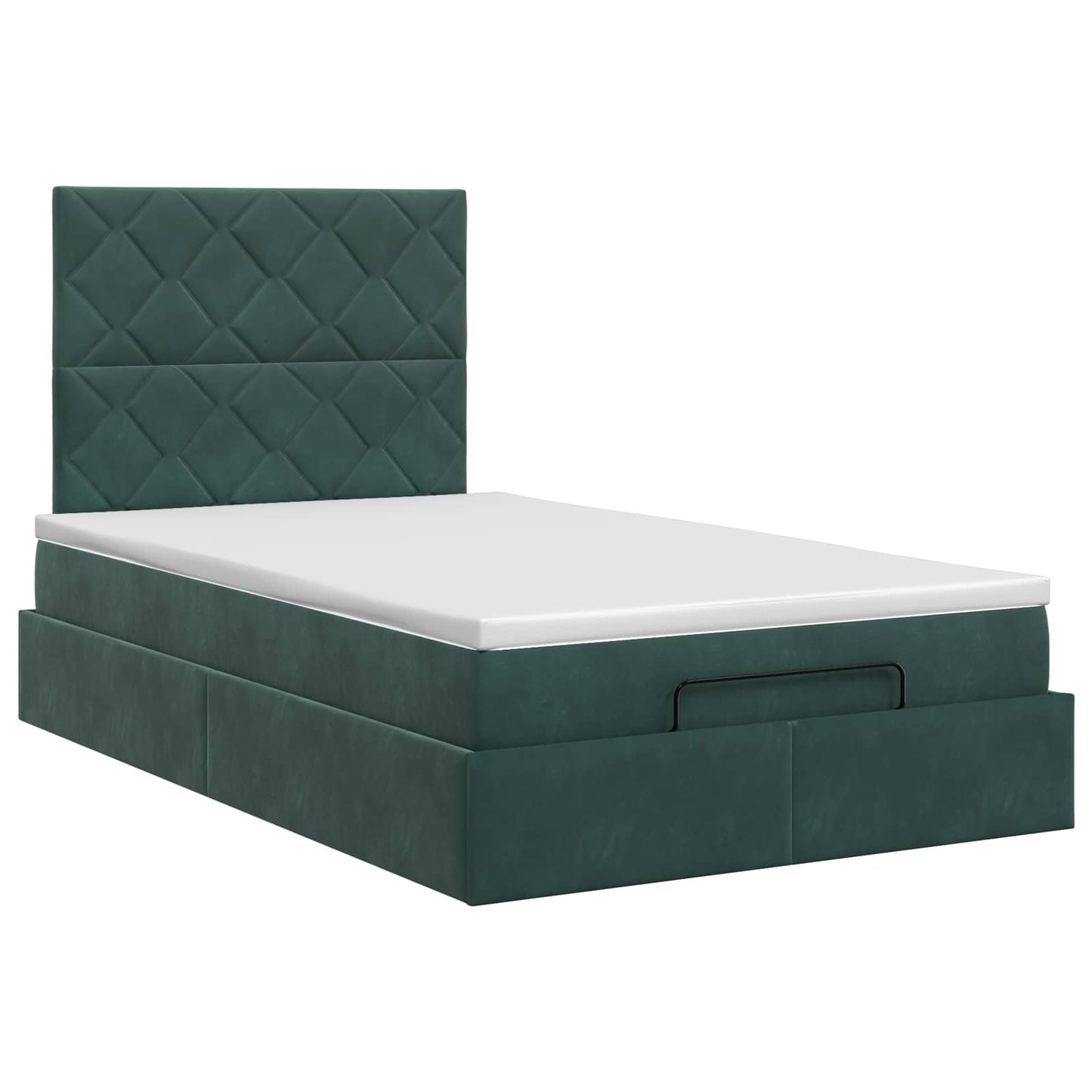 vidaXL Κρεβάτι Ottoman με στρώμα Σκούρο Πράσινο 120 x 190 cm Βελούδο