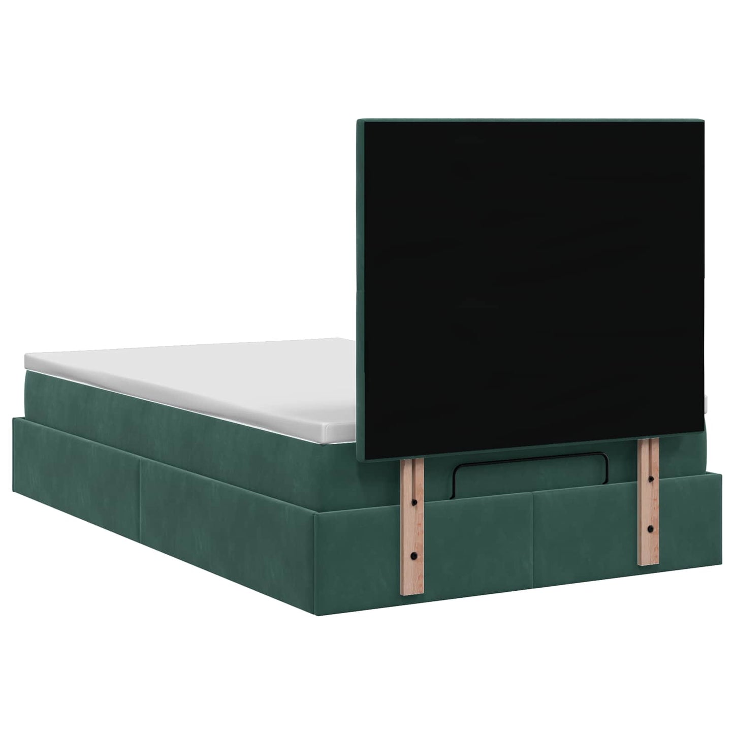 vidaXL Κρεβάτι Ottoman με στρώμα Σκούρο Πράσινο 120 x 190 cm Βελούδο