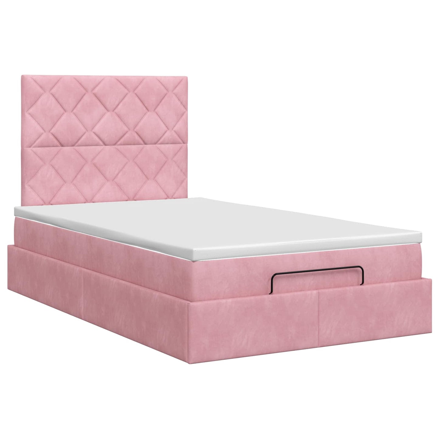 vidaXL Κρεβάτι Ottoman με στρώμα με κεφαλάρι Ροζ 120 x 200 cm Βελούδο