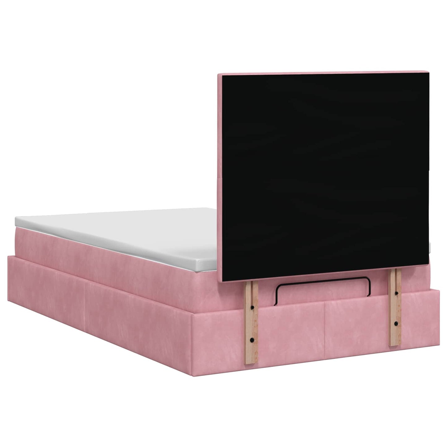 vidaXL Κρεβάτι Ottoman με στρώμα με κεφαλάρι Ροζ 120 x 200 cm Βελούδο