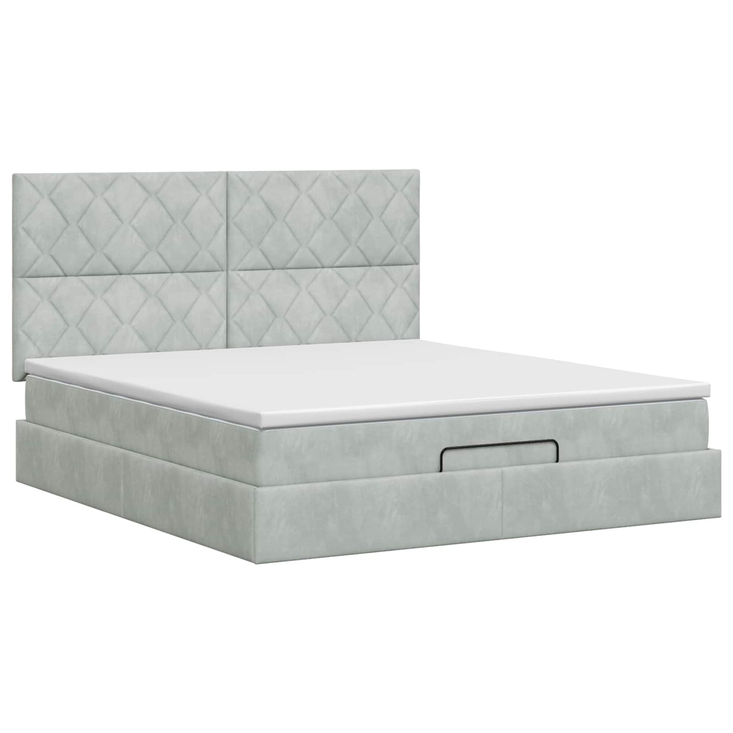 vidaXL Κρεβάτι Ottoman με στρώμα Ανοιχτό γκρι 140 x 190 cm Βελούδο