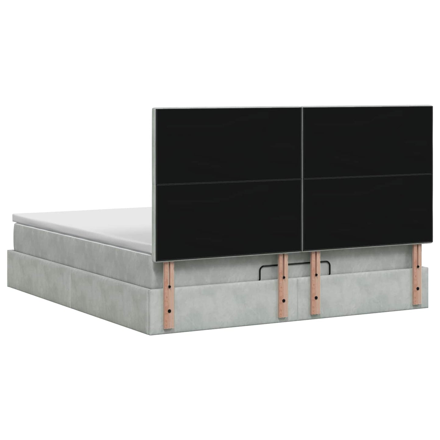 vidaXL Κρεβάτι Ottoman με στρώμα Ανοιχτό γκρι 140 x 190 cm Βελούδο