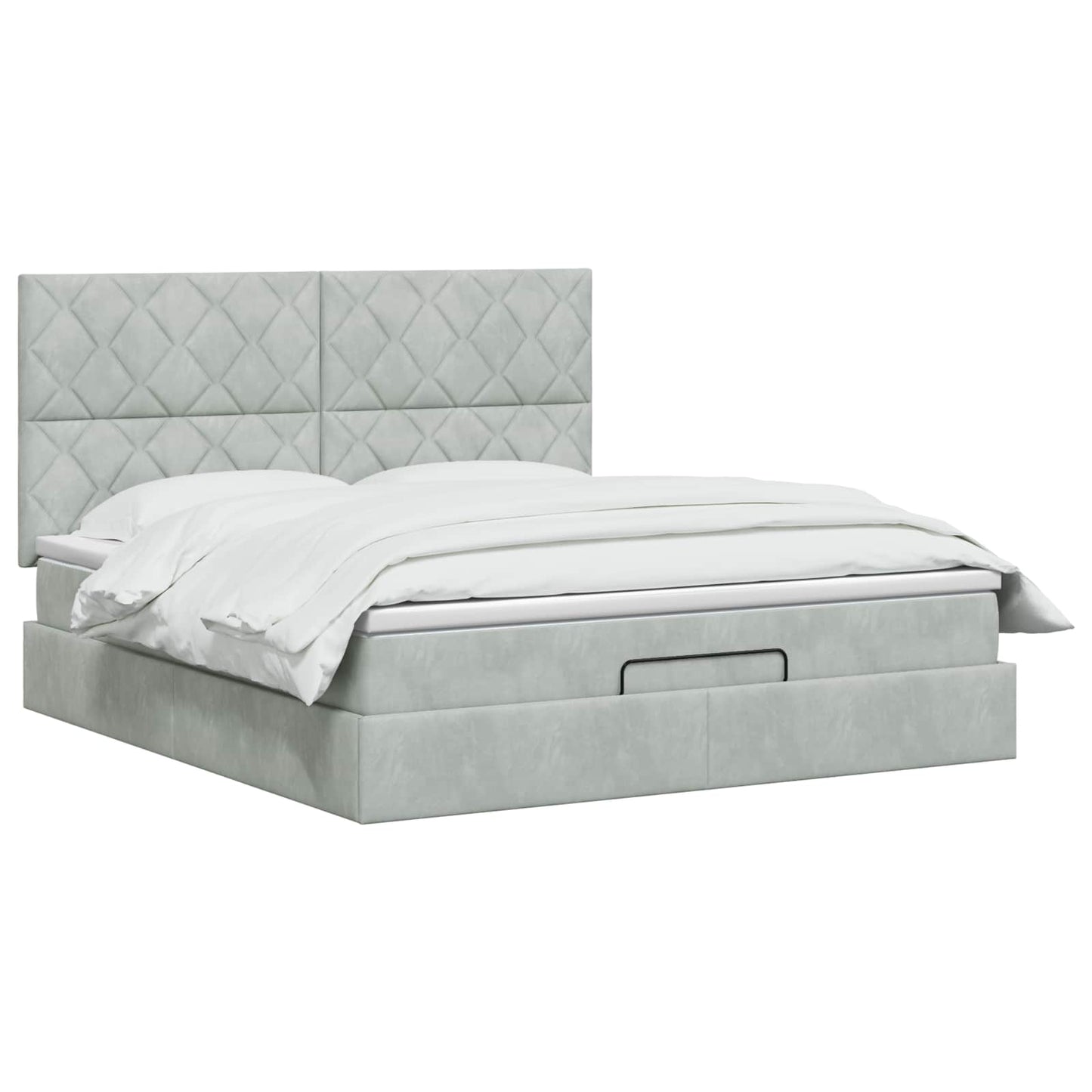 vidaXL Κρεβάτι Ottoman με στρώμα Ανοιχτό γκρι 140 x 190 cm Βελούδο