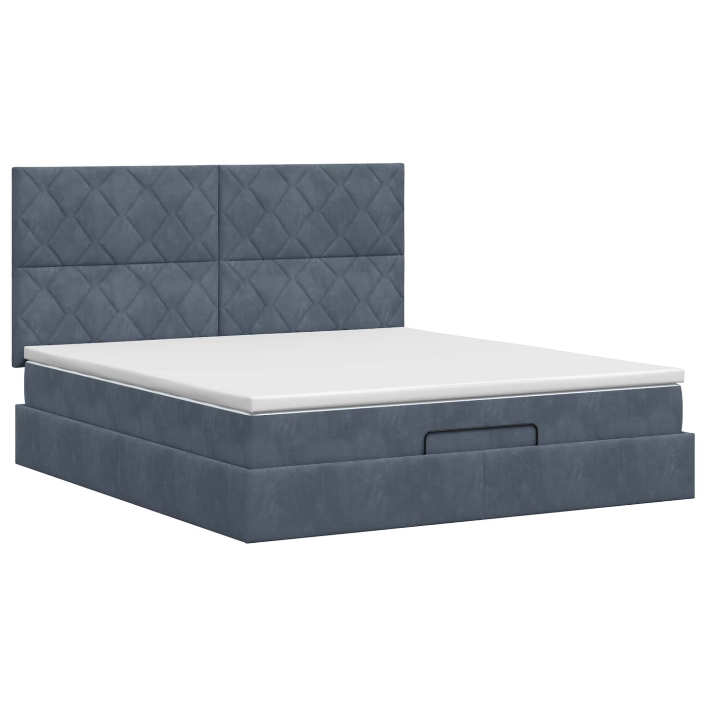 vidaXL Κρεβάτι Ottoman με στρώμα Σκούρο Γκρι 140 x 200 cm Βελούδο