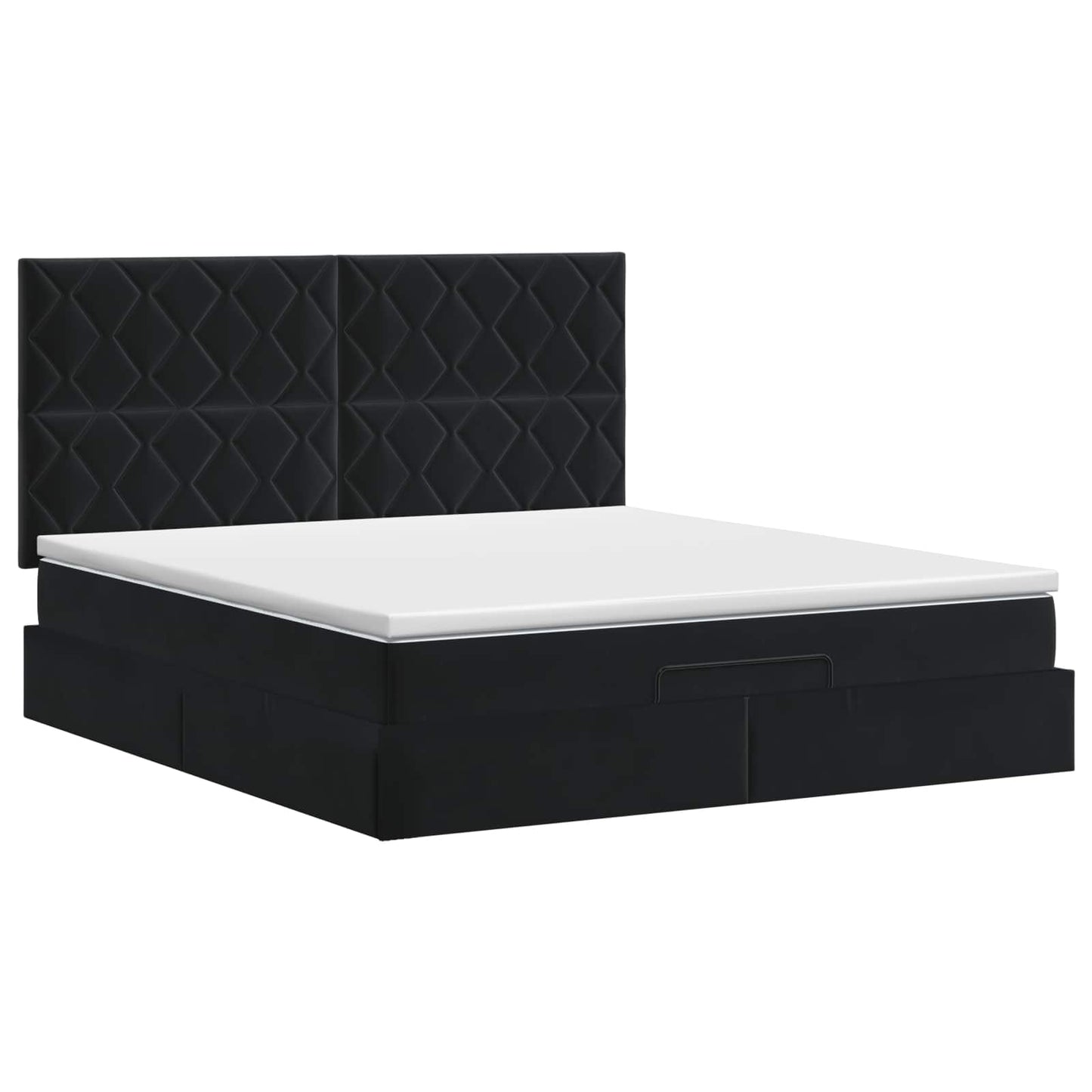 vidaXL Κρεβάτι Ottoman με στρώμα Μαύρο 140 x 200 cm Βελούδο