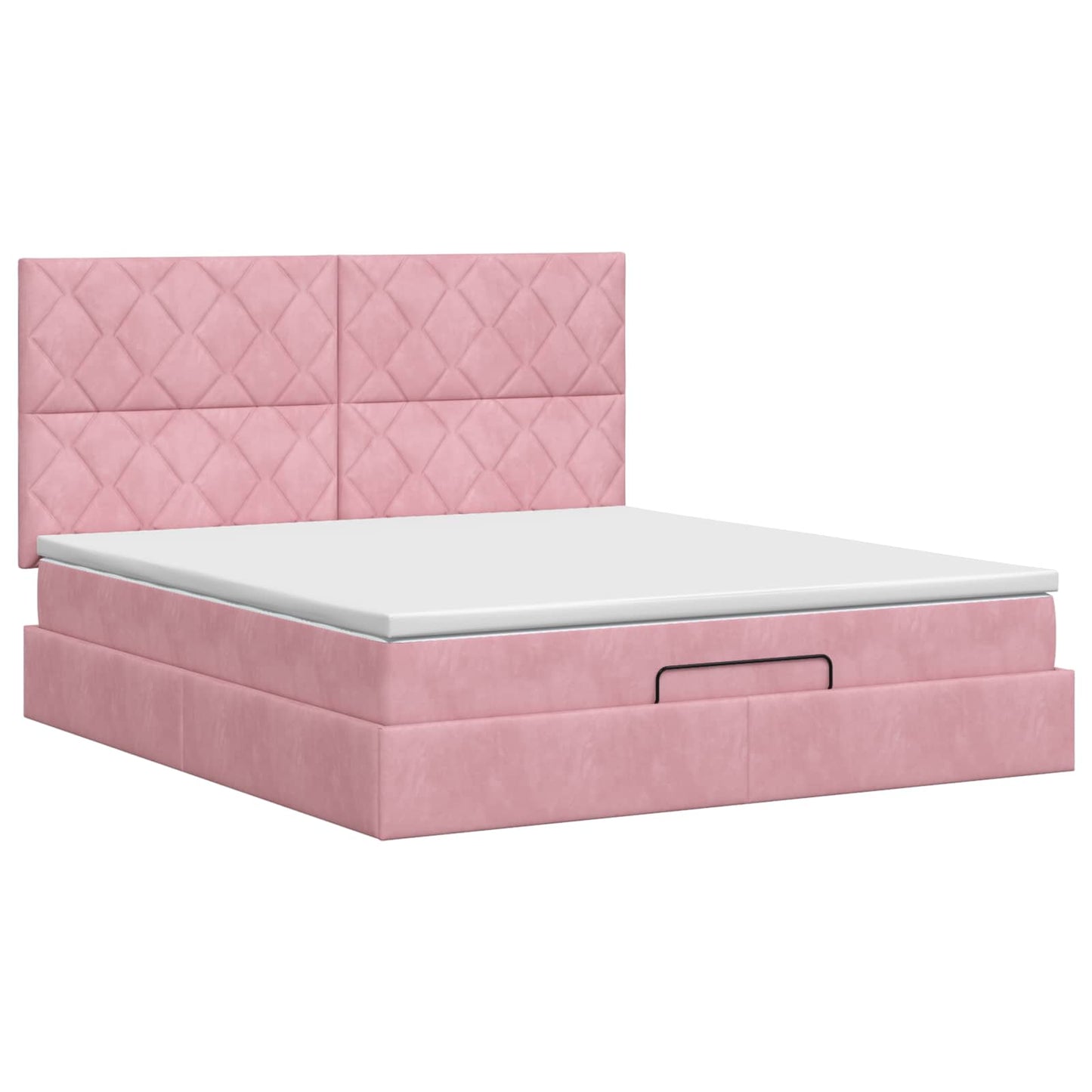 vidaXL Κρεβάτι Ottoman με στρώμα με κεφαλάρι Ροζ 140 x 200 cm Βελούδο