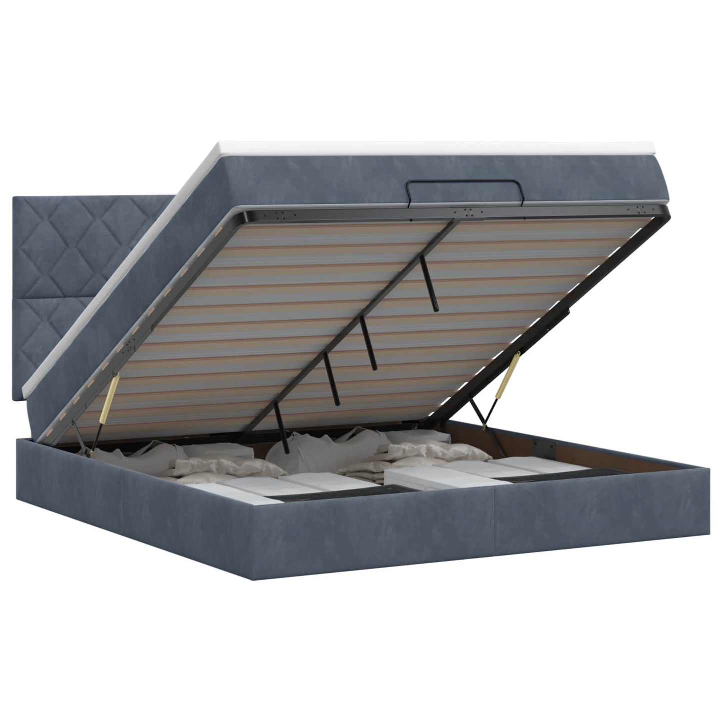 vidaXL Κρεβάτι Ottoman με στρώμα Σκούρο Γκρι 180 x 200 cm Βελούδο