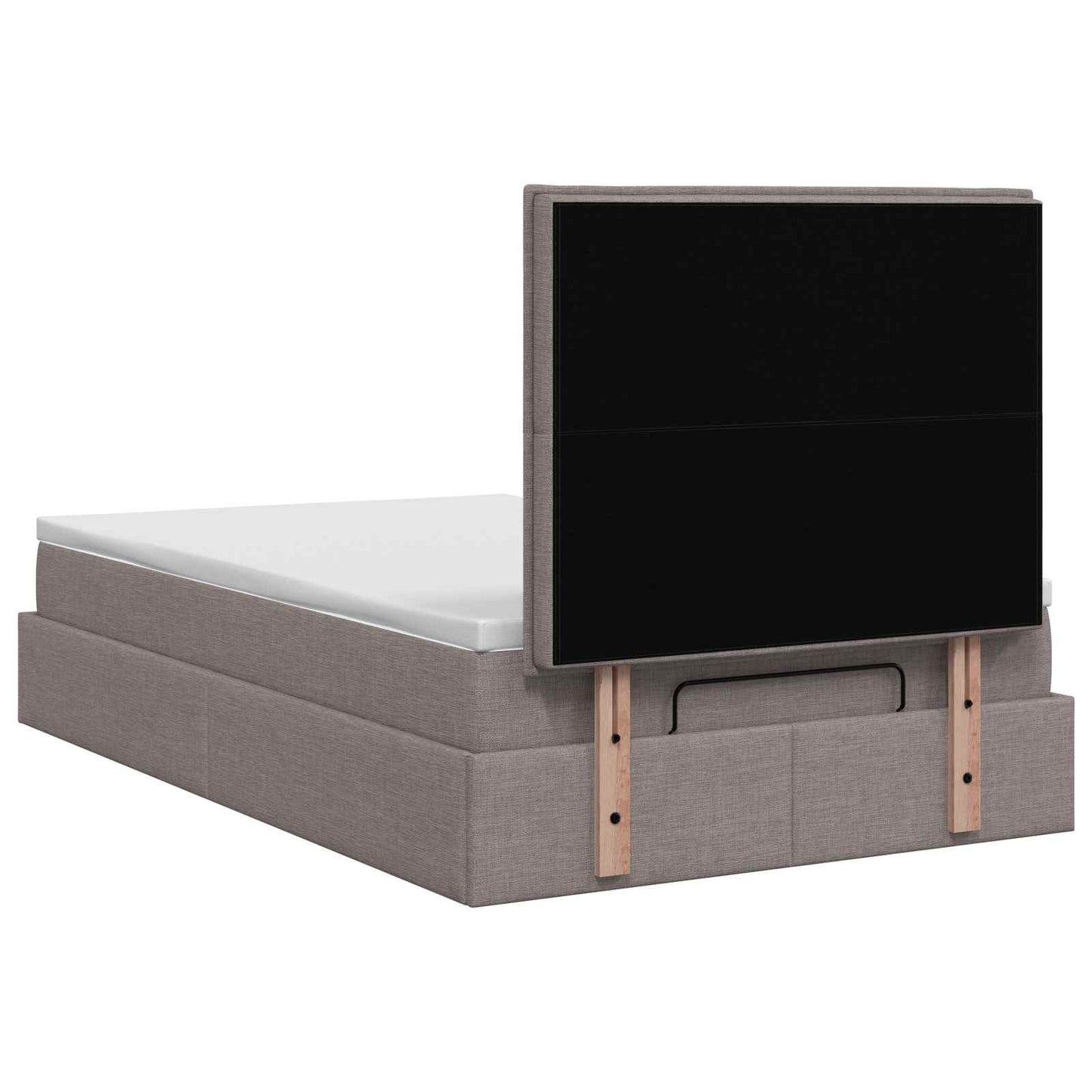 vidaXL Κρεβάτι Ottoman με Στρώμα και LED Taupe 120 x 200 cm Ύφασμα