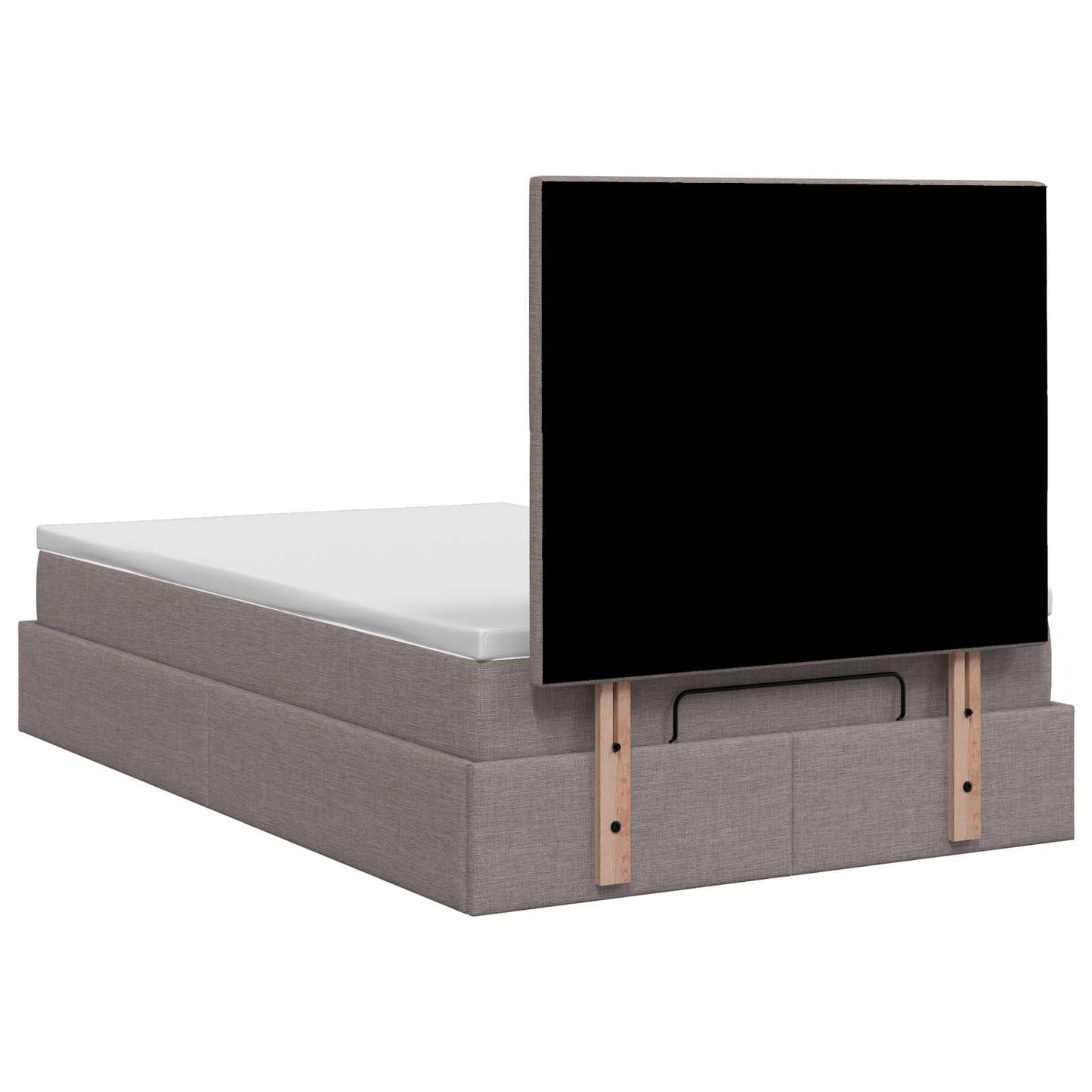 vidaXL Κρεβάτι Ottoman με Στρώμα και LED Taupe 120 x 200 cm Ύφασμα