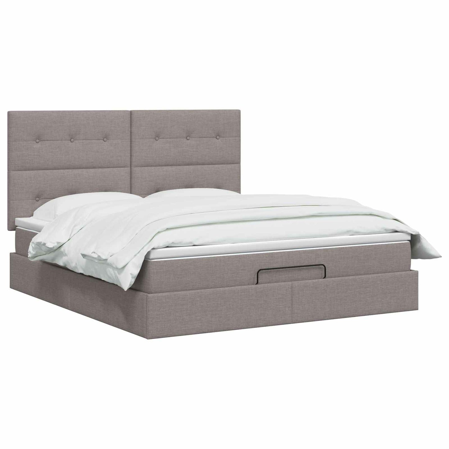 vidaXL Κρεβάτι Ottoman με Στρώμα και LED Taupe 180 x 200 cm Ύφασμα