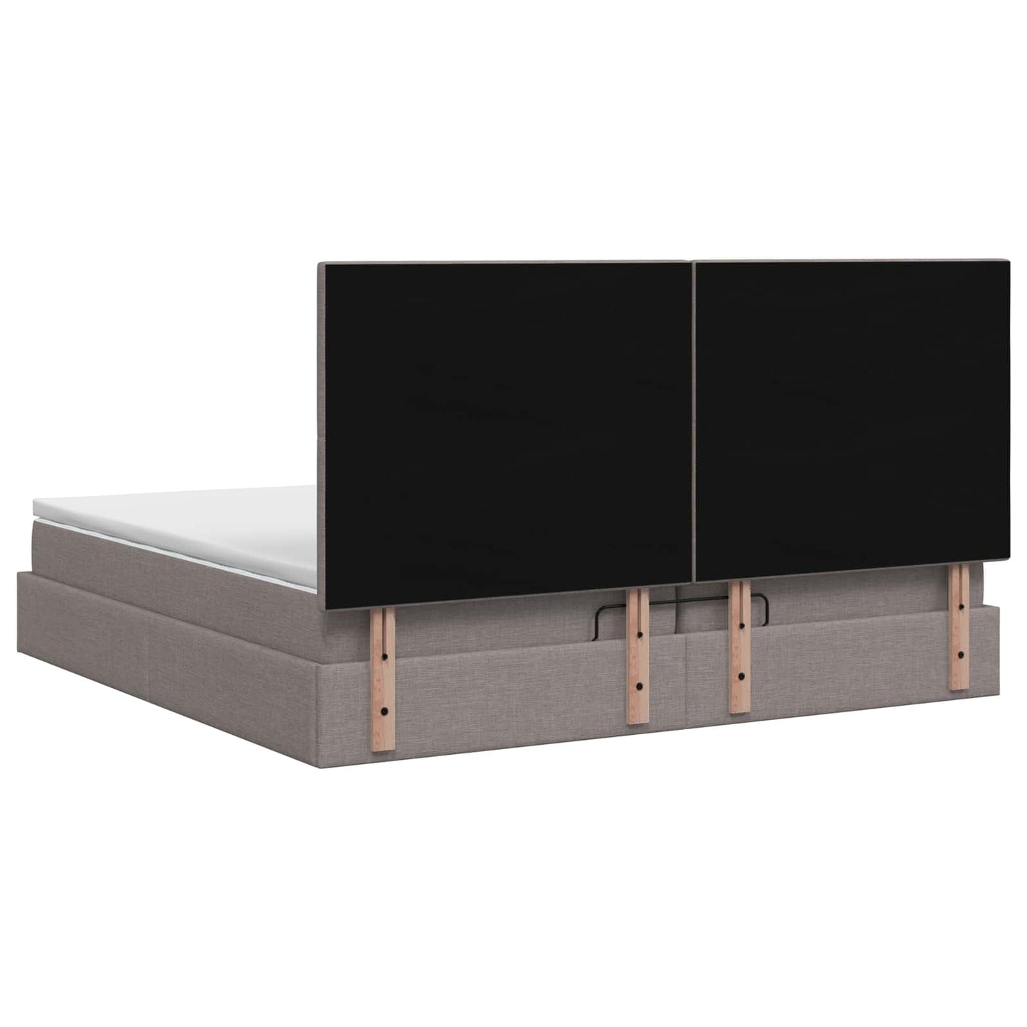 vidaXL Κρεβάτι Ottoman με Στρώμα και LED Taupe 200 x 200 cm Ύφασμα