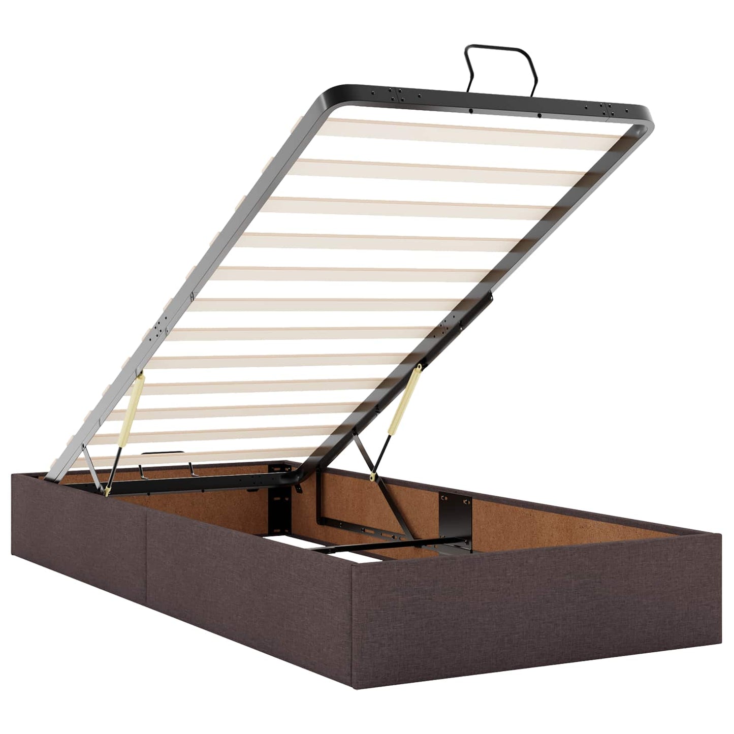 vidaXL Κρεβάτι Ottoman με Στρώμα και LED Σκούρο Καφέ 80 x 200 cm