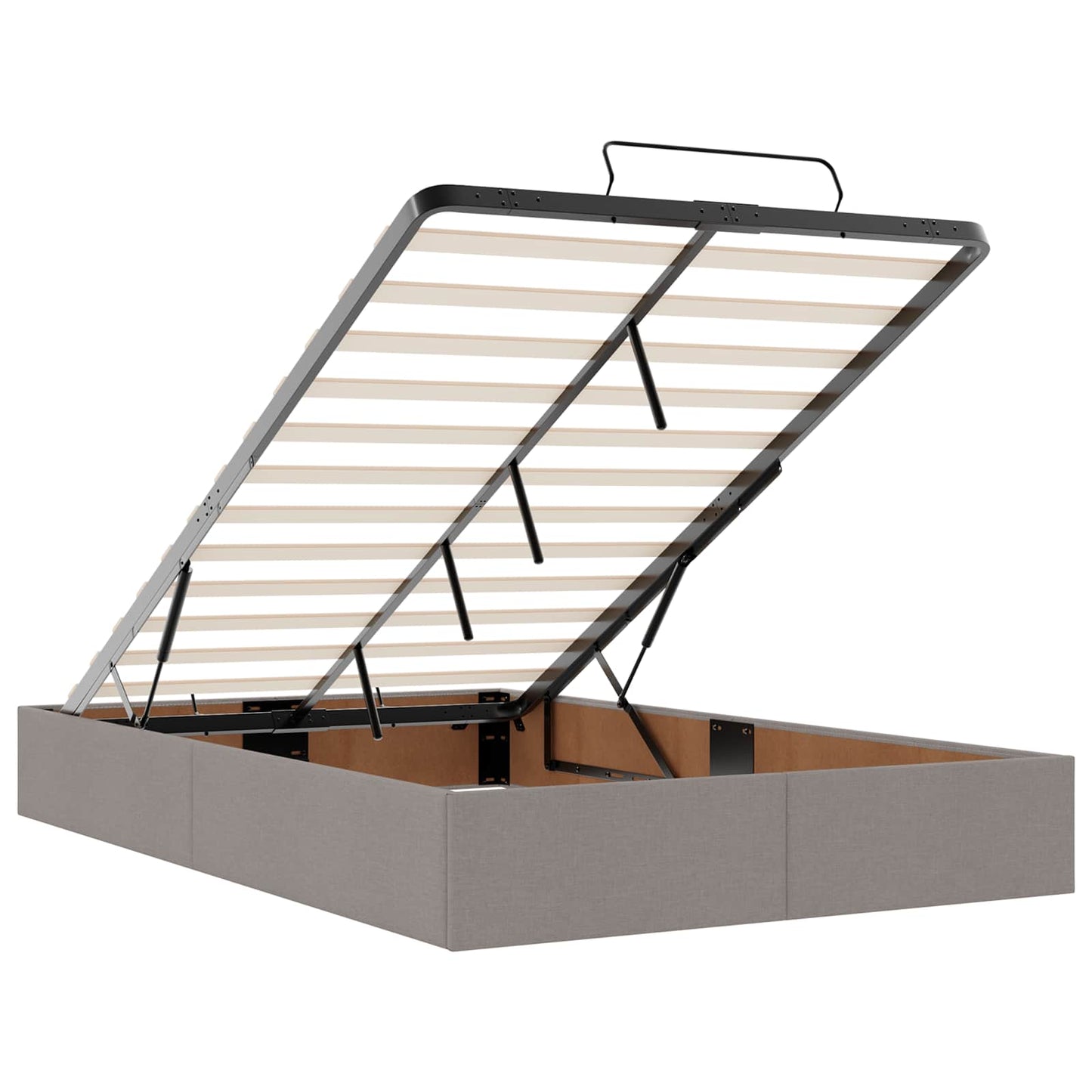vidaXL Κρεβάτι Ottoman με Στρώμα και LED Taupe 120 x 190 cm Ύφασμα